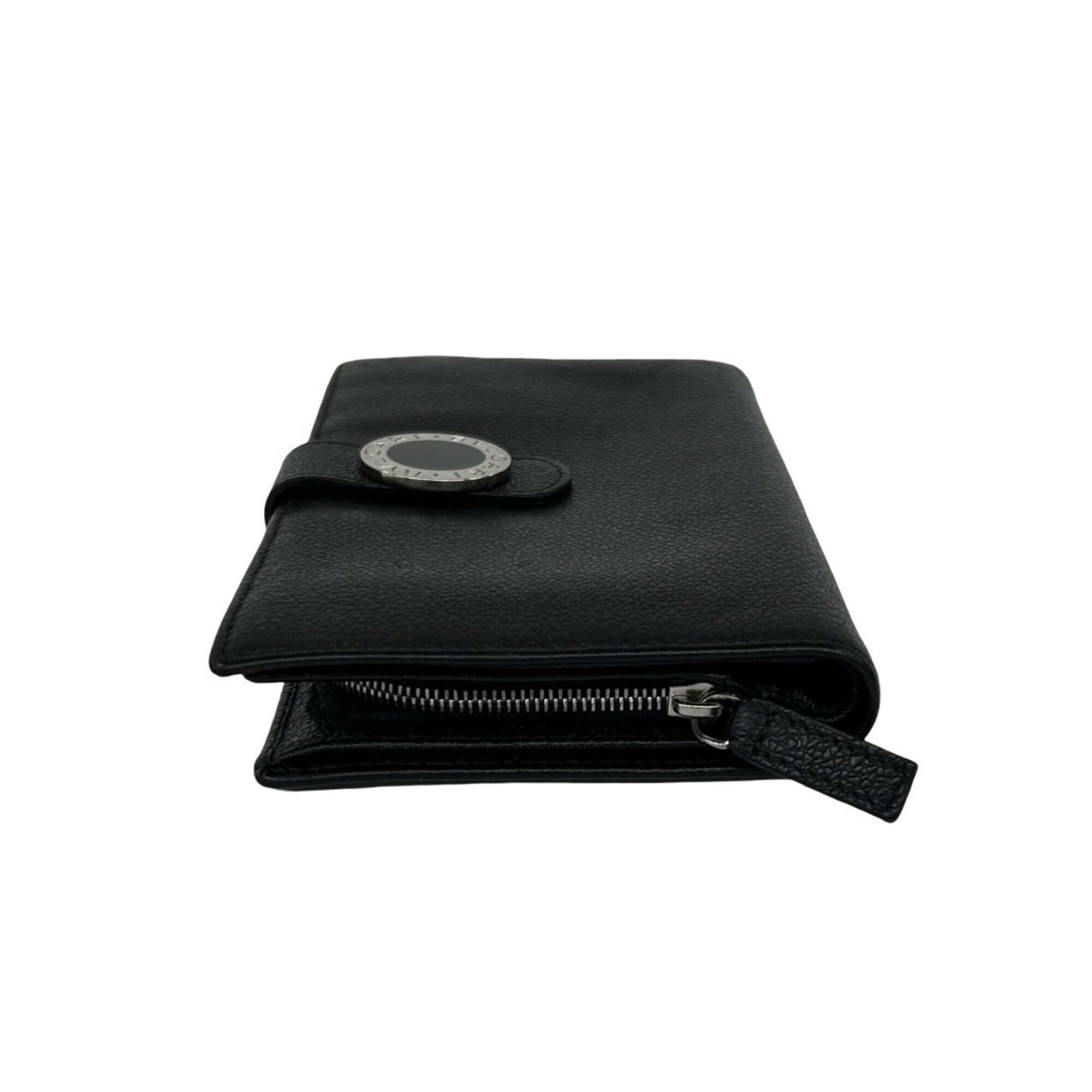 Bvlgari Bvlgari logo hardware, genuine leather, bi-fold wallet, long billfold, coin purse, black, 48256 Size ONE SIZE - 4 Thumbnail