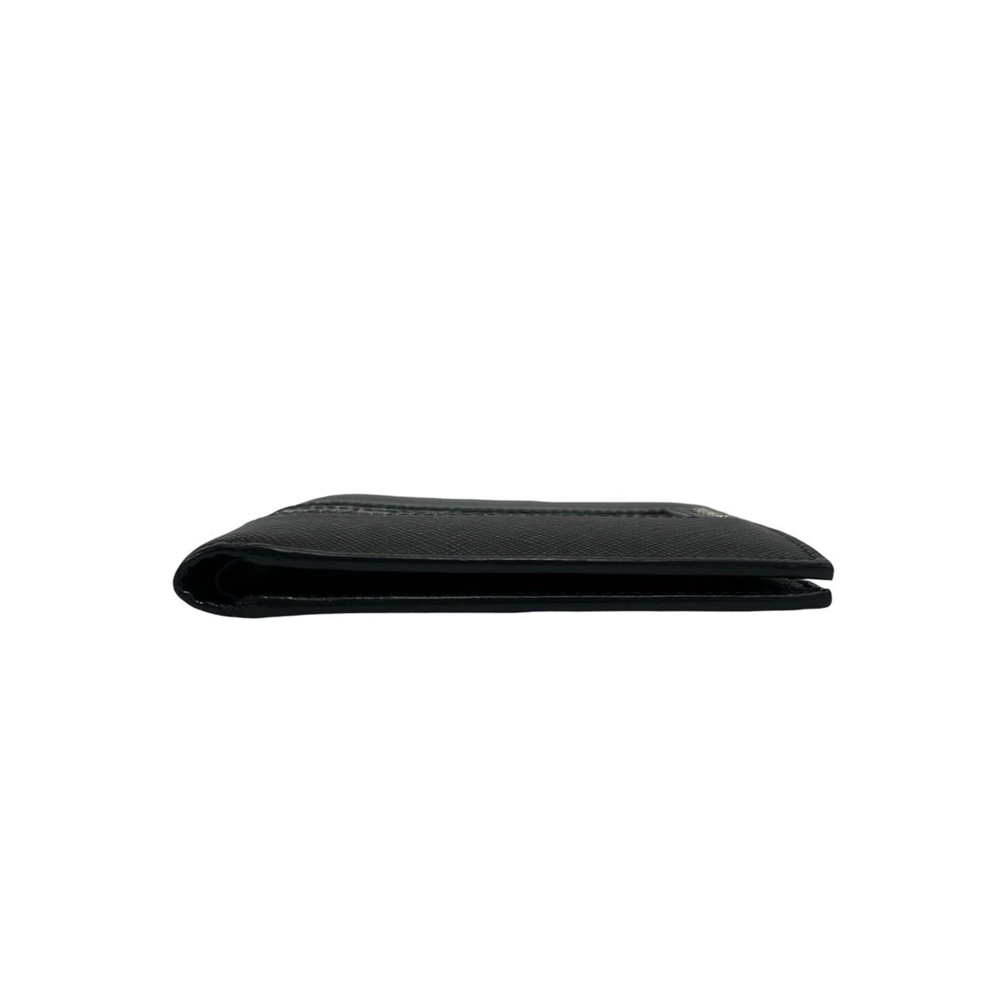 Prada PRADA logo hardware, Saffiano crocodile embossed leather, genuine bi-fold wallet, black, 31109 Size ONE SIZE - 5 Thumbnail