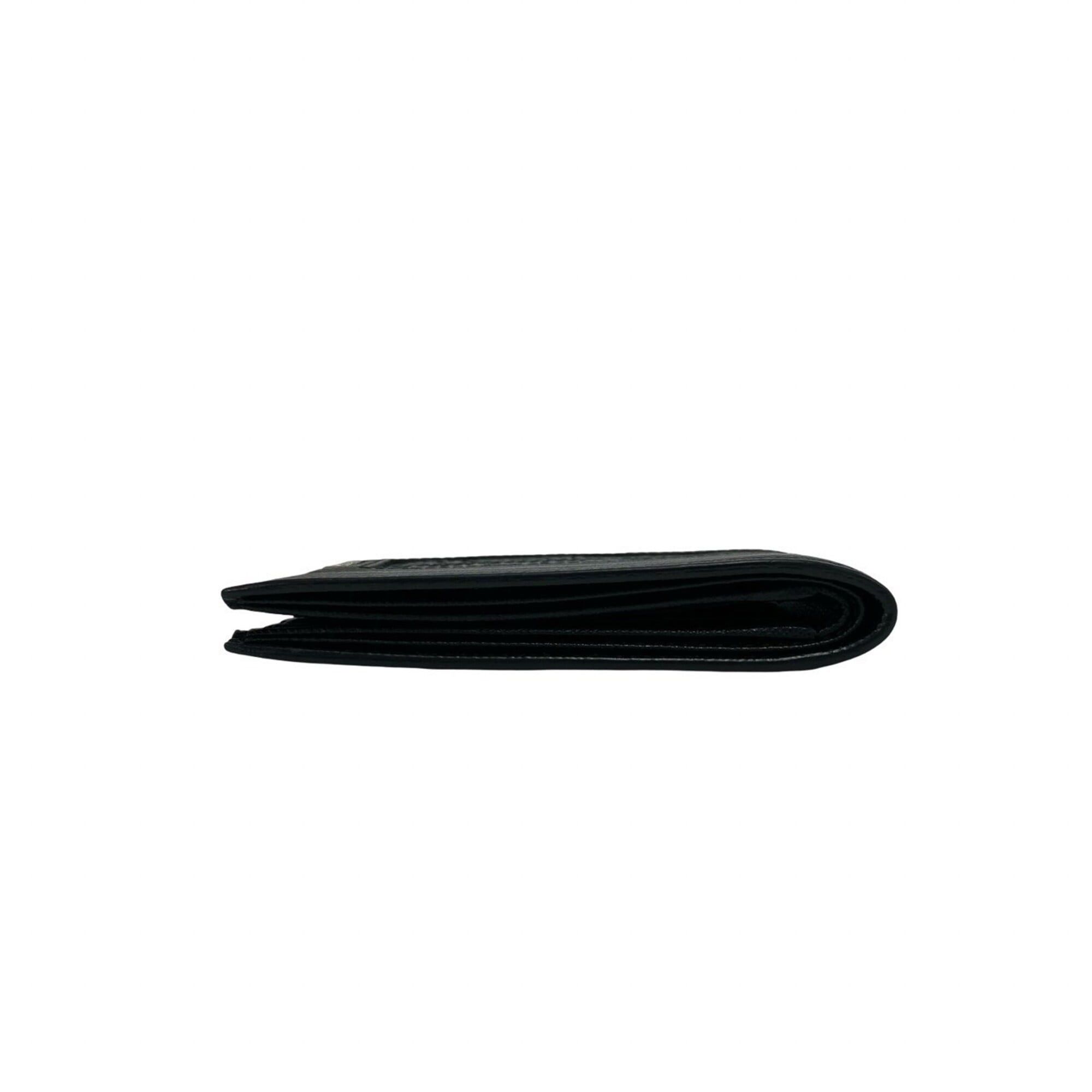 Prada PRADA logo hardware, Saffiano crocodile embossed leather, genuine bi-fold wallet, black, 31109 Size ONE SIZE - 4 Thumbnail