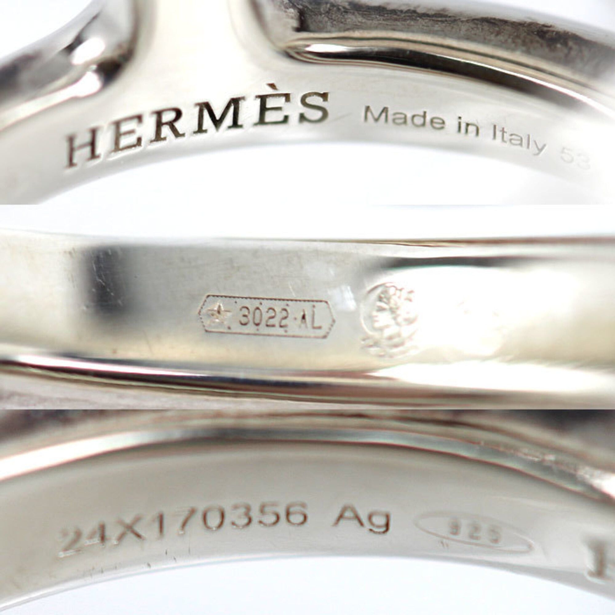 Hermes HERMES Sterling Silver 925 Chaine d'Ancre Punk Ring, Size 53, 7.9g, Women's Size ONE SIZE - 5 Thumbnail