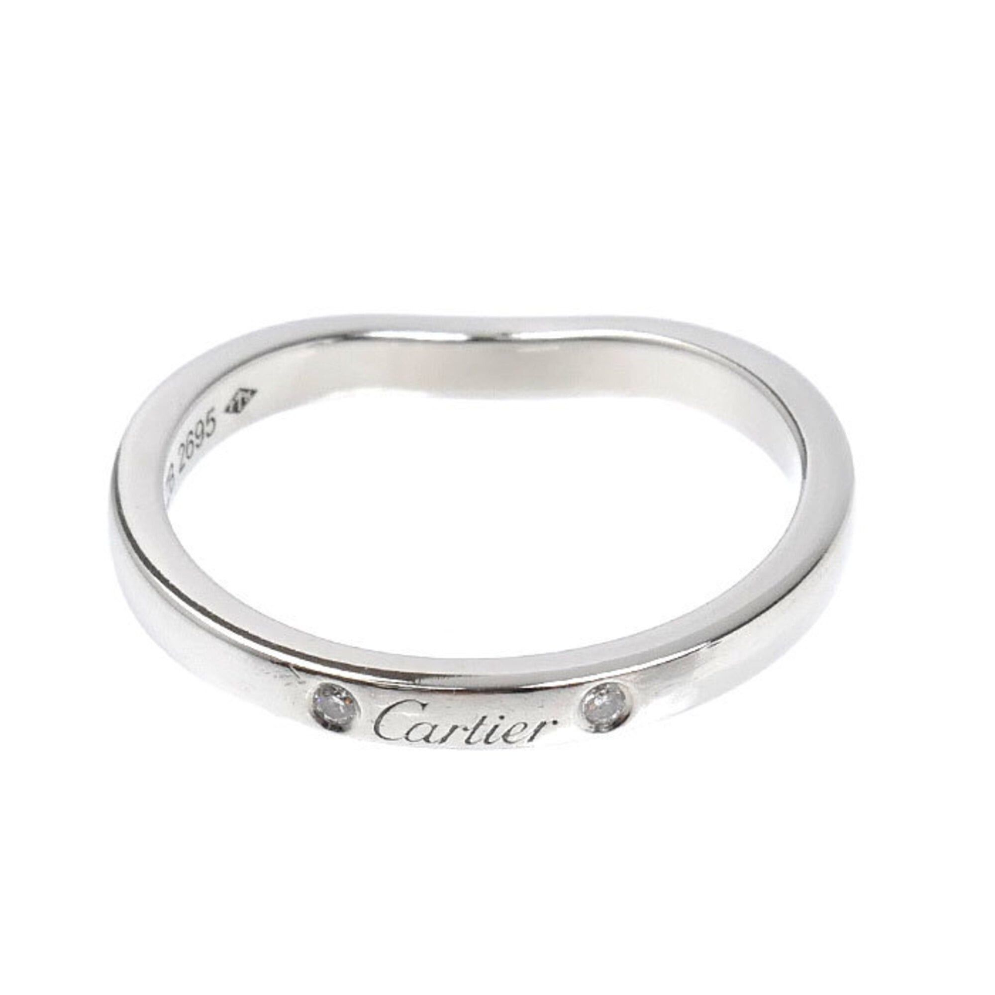 Cartier CARTIER Pt950 Platinum Ballerina Curve Wedding Ring with 3 Diamonds (B4092950) - 50 Diamonds, 3.3g Women's Size ONE SIZE - 4 Thumbnail