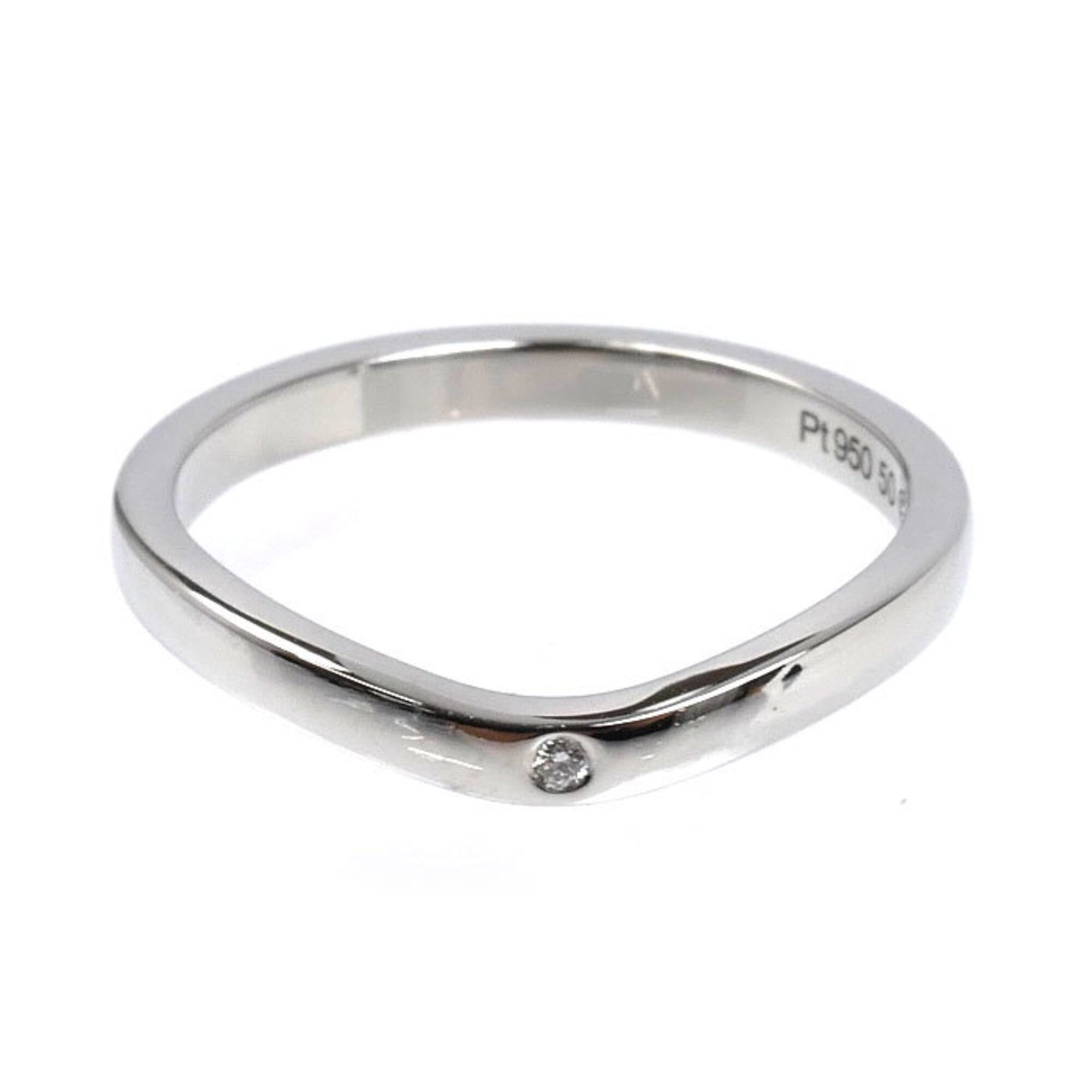 Cartier CARTIER Pt950 Platinum Ballerina Curve Wedding Ring with 3 Diamonds (B4092950) - 50 Diamonds, 3.3g Women's Size ONE SIZE - 3 Thumbnail