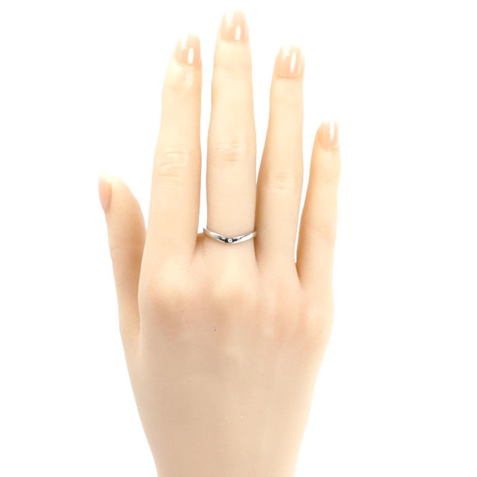 Cartier CARTIER Pt950 Platinum Ballerina Curve Wedding Ring with 3 Diamonds (B4092950) - 50 Diamonds, 3.3g Women's Size ONE SIZE - 8 Thumbnail