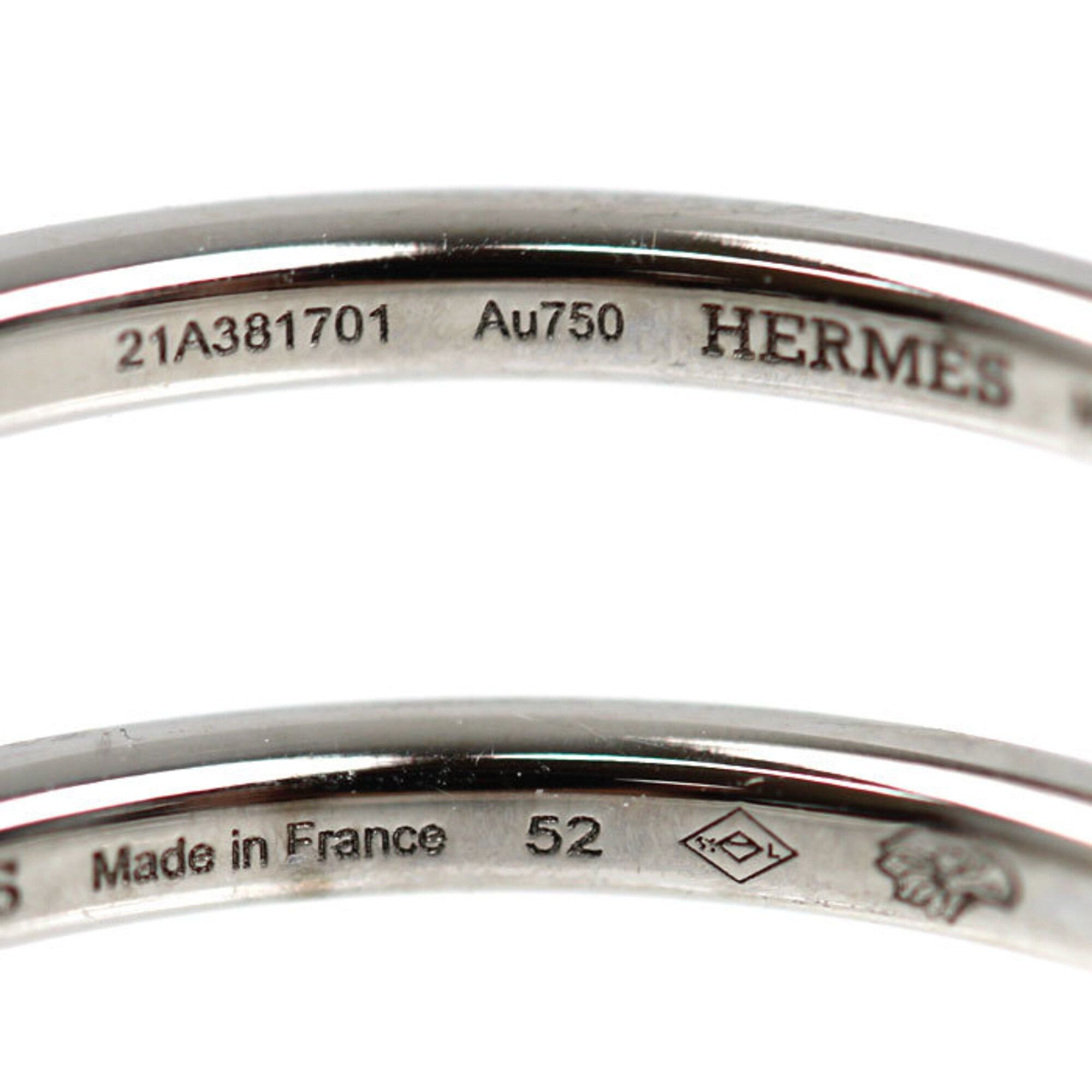 Hermes HERMES Kelly Clochette PM Ring in 18K White Gold (H221616B 00052), Diamond, Size 52, Weight 3.3g, Women's. Size ONE SIZE - 5 Thumbnail
