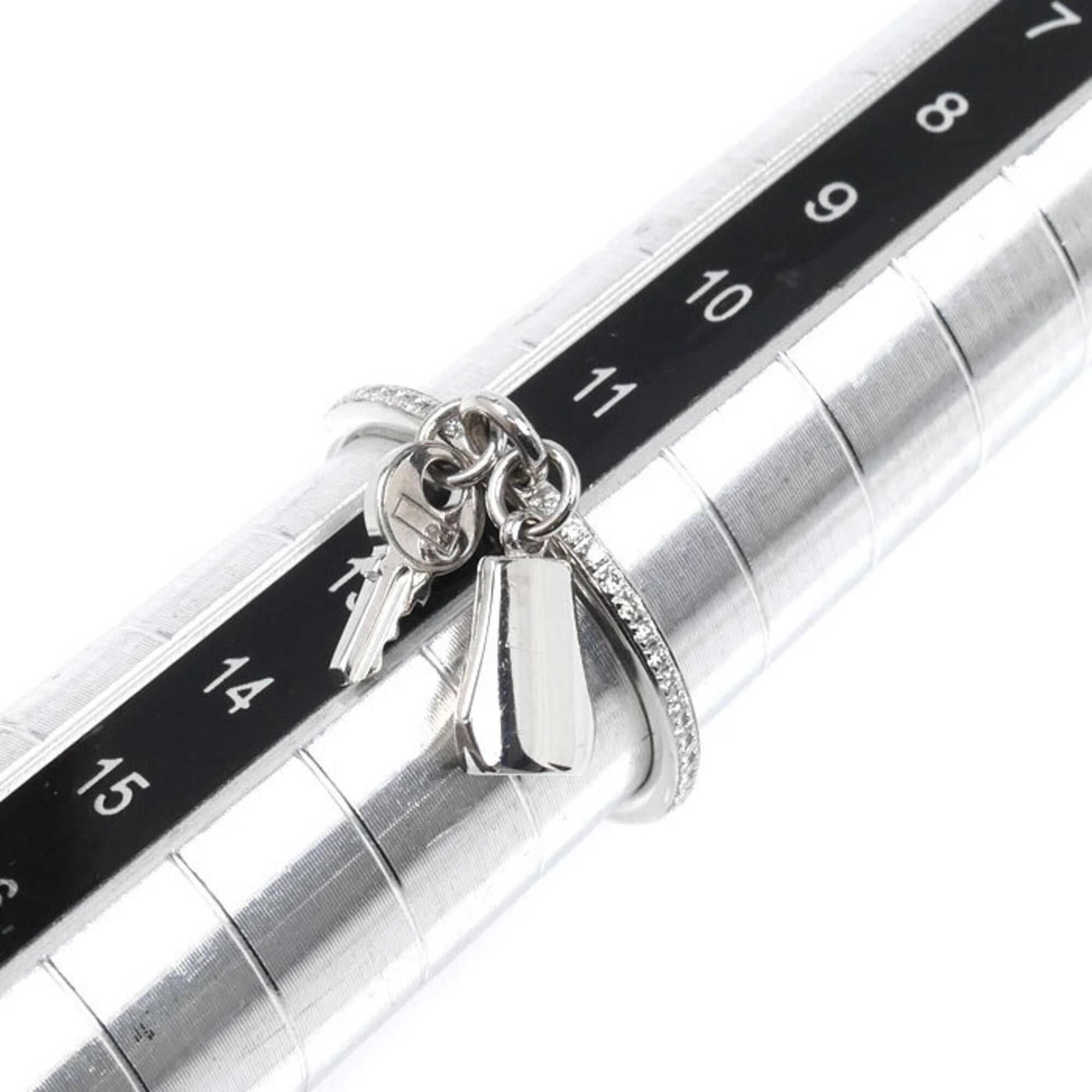Hermes HERMES Kelly Clochette PM Ring in 18K White Gold (H221616B 00052), Diamond, Size 52, Weight 3.3g, Women's. Size ONE SIZE - 6 Thumbnail