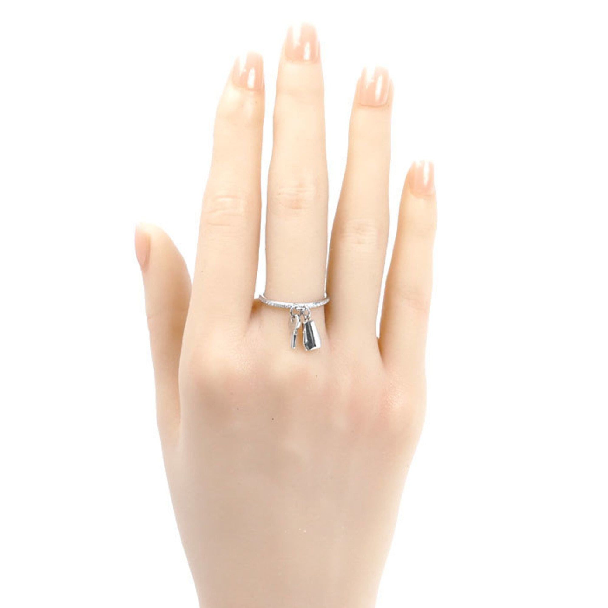 Hermes HERMES Kelly Clochette PM Ring in 18K White Gold (H221616B 00052), Diamond, Size 52, Weight 3.3g, Women's. Size ONE SIZE - 7 Thumbnail