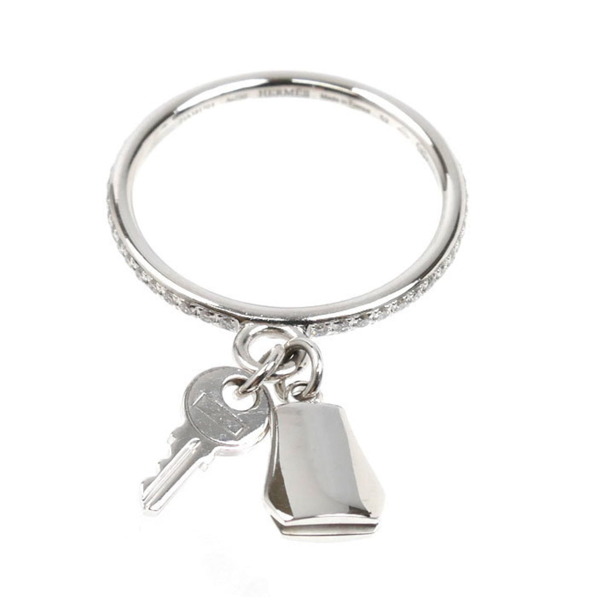 Hermes HERMES Kelly Clochette PM Ring in 18K White Gold (H221616B 00052), Diamond, Size 52, Weight 3.3g, Women's. Size ONE SIZE - 3 Thumbnail