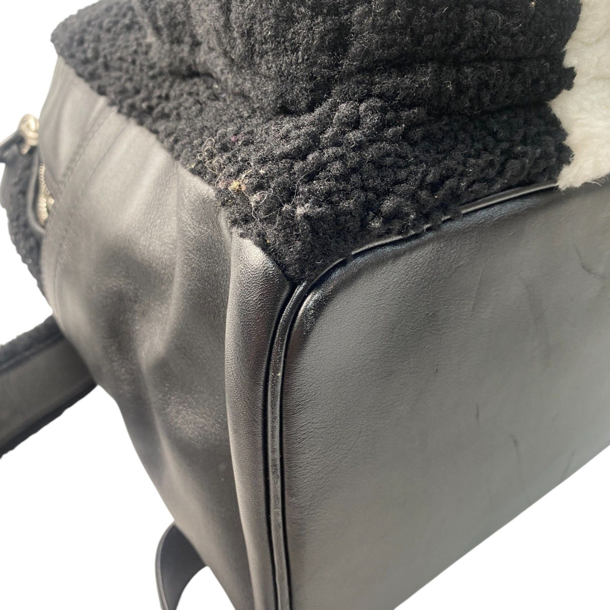 MCM MCM Women's Logo Backpack in Shearling Leather Size ONE SIZE - 17 Thumbnail