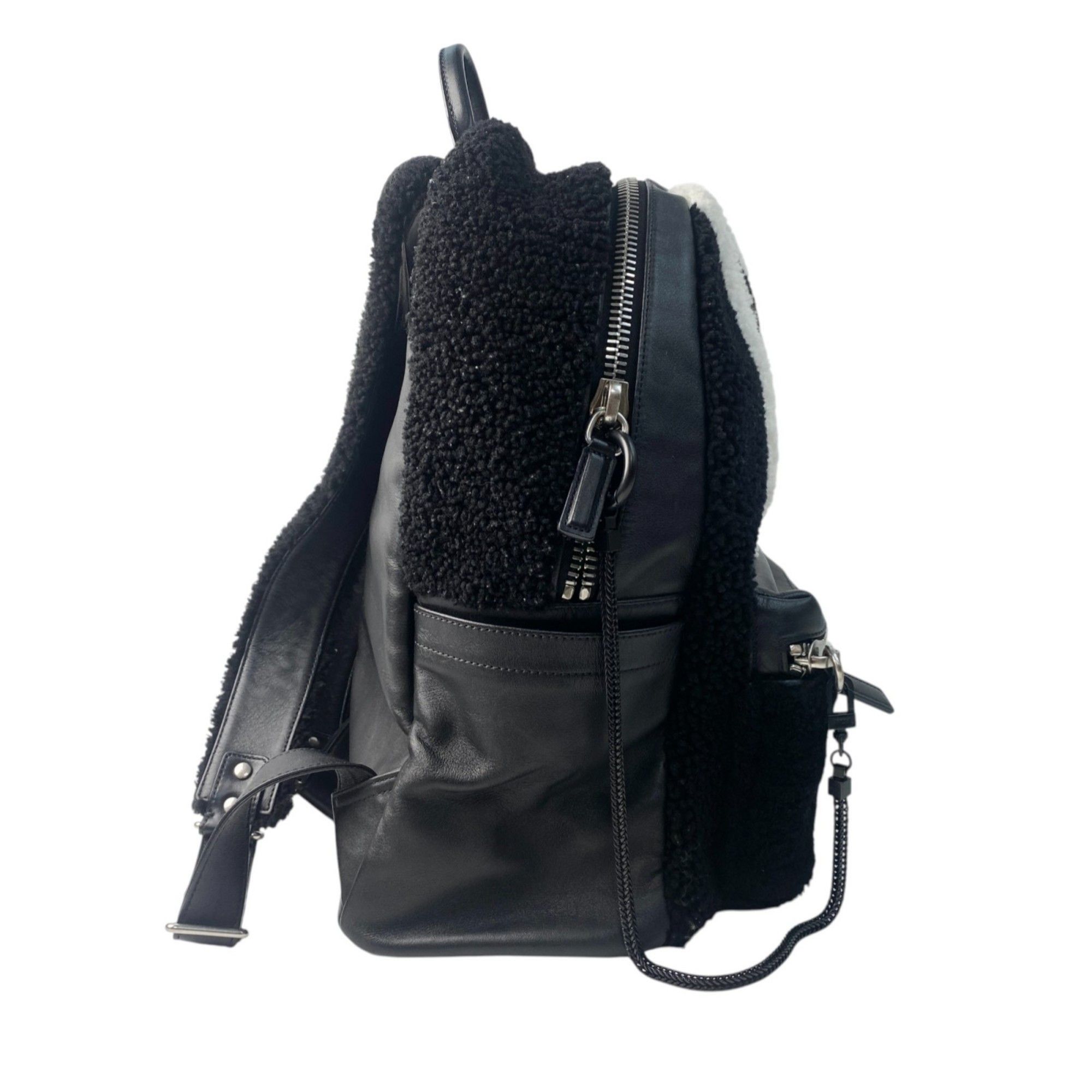 MCM MCM Women's Logo Backpack in Shearling Leather Size ONE SIZE - 3 Thumbnail