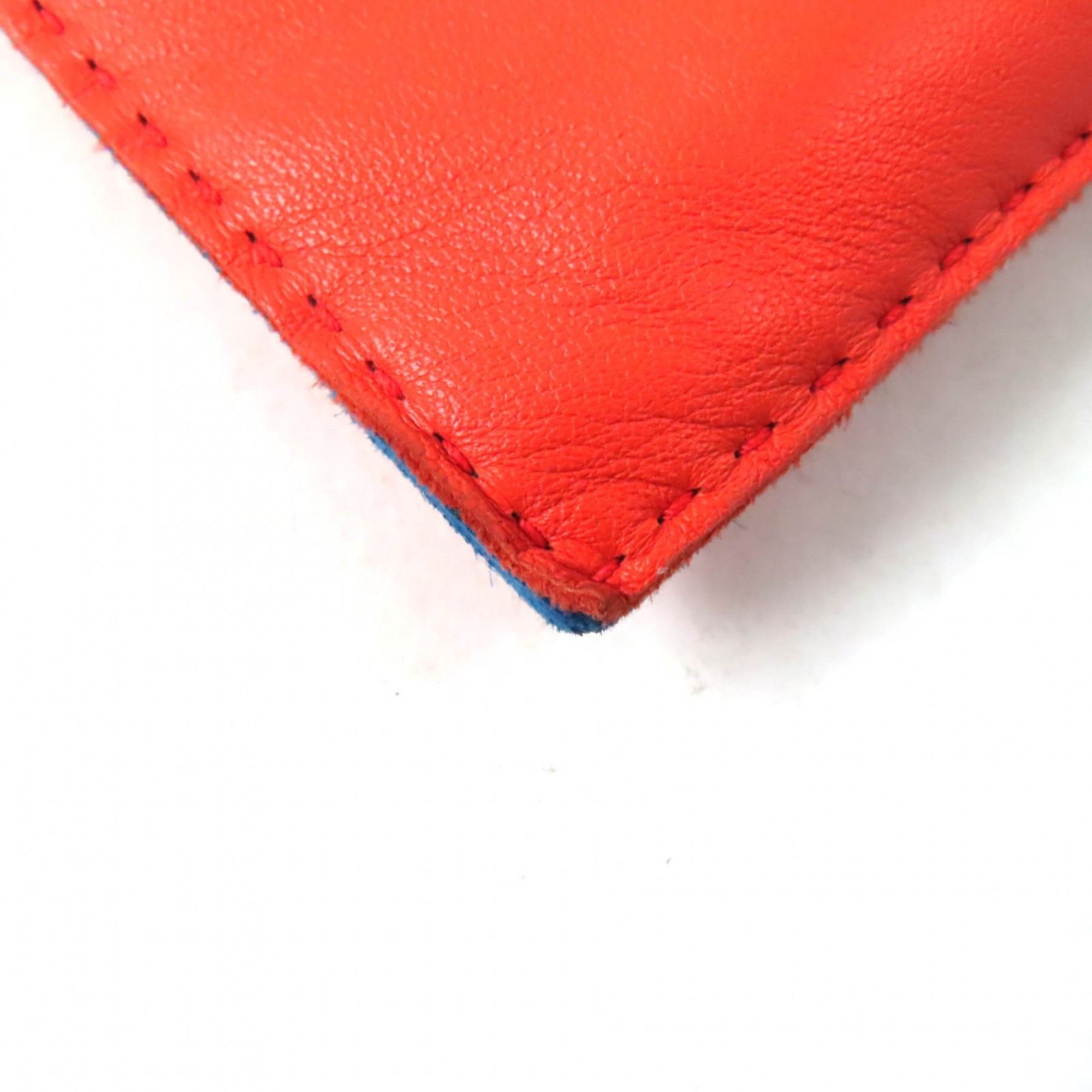 Hermes HERMES Pillow Case with Silver Hardware and Serie Buttons, Anjou Milo Swift Cosmetic Pouch, Orange Blue, U Stamp, Box Dust Bag Included, Made in France, Women's Size ONE SIZE - 6 Thumbnail