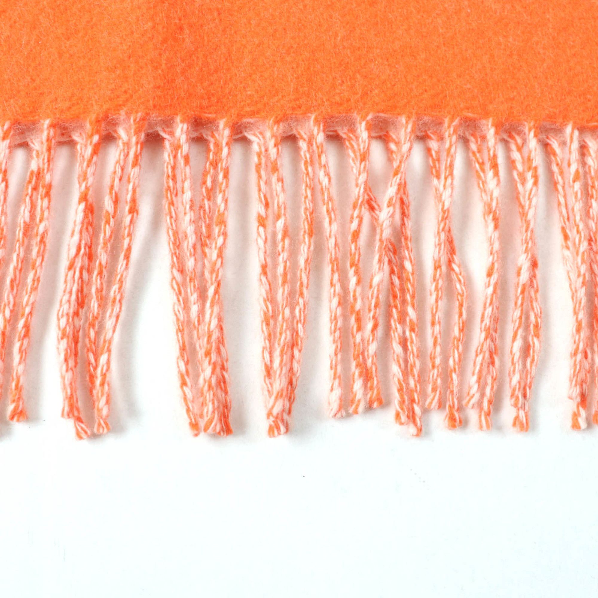 Loewe LOEWE Women's Wool and Cashmere Blend Scarf with Anagram Embroidery Fringe, Orange, Made in England, Authentic Size ONE SIZE - 4 Thumbnail