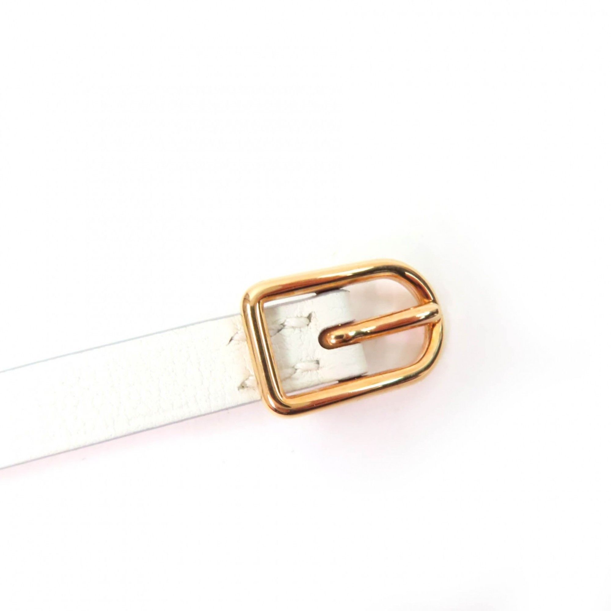 Hermes HERMES Mall Bracelet, Pink Gold Hardware, White Leather, T2, C Stamp, Box and Dust Bag Included, Made in France, Women's Size ONE SIZE - 5 Thumbnail
