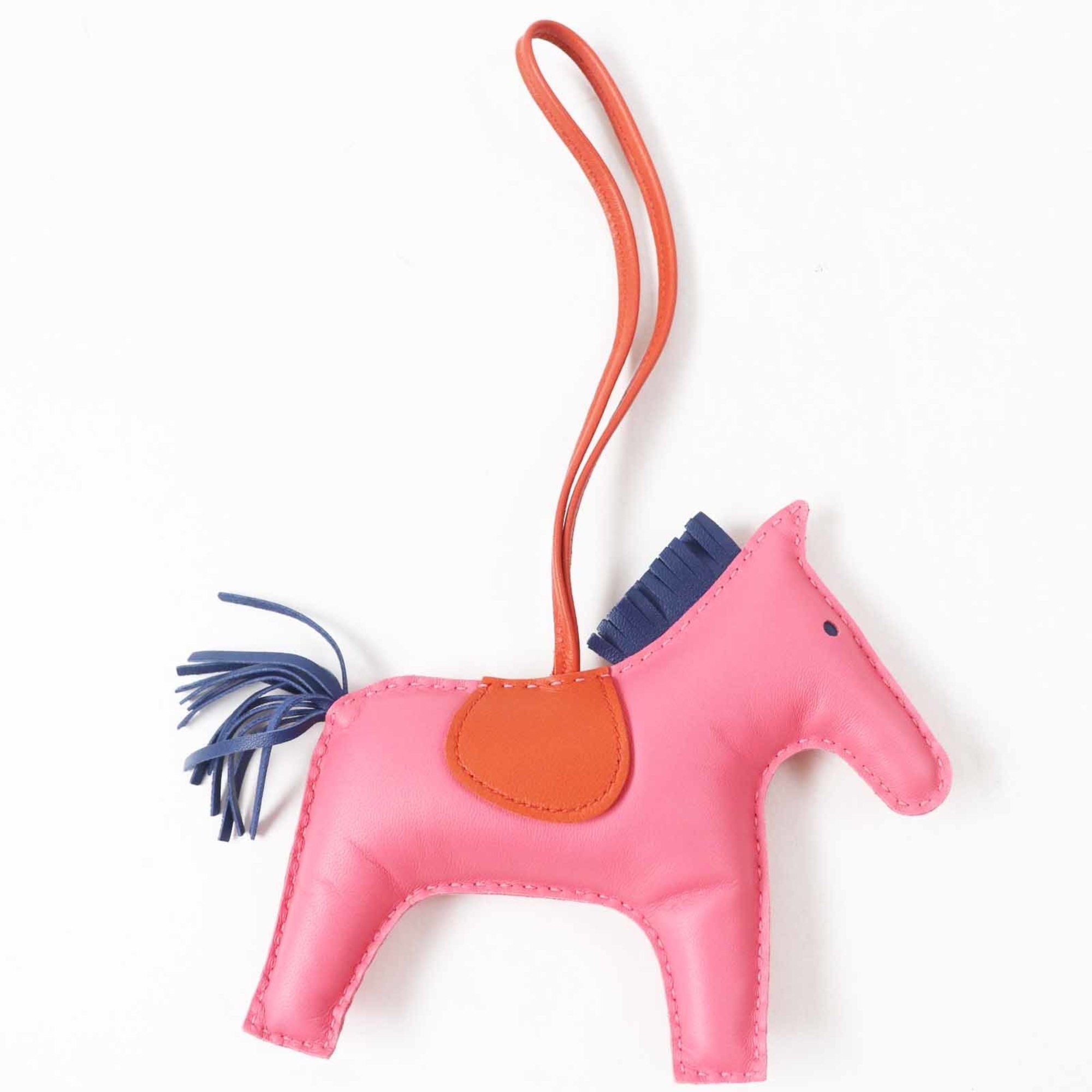 Hermes HERMES Rodeo Charm, Rose Azalee, Bleu de Malte, Carnelian, and Anjou Milo Bag with Box, Made in France, Authentic, Women's Size ONE SIZE - 4 Thumbnail