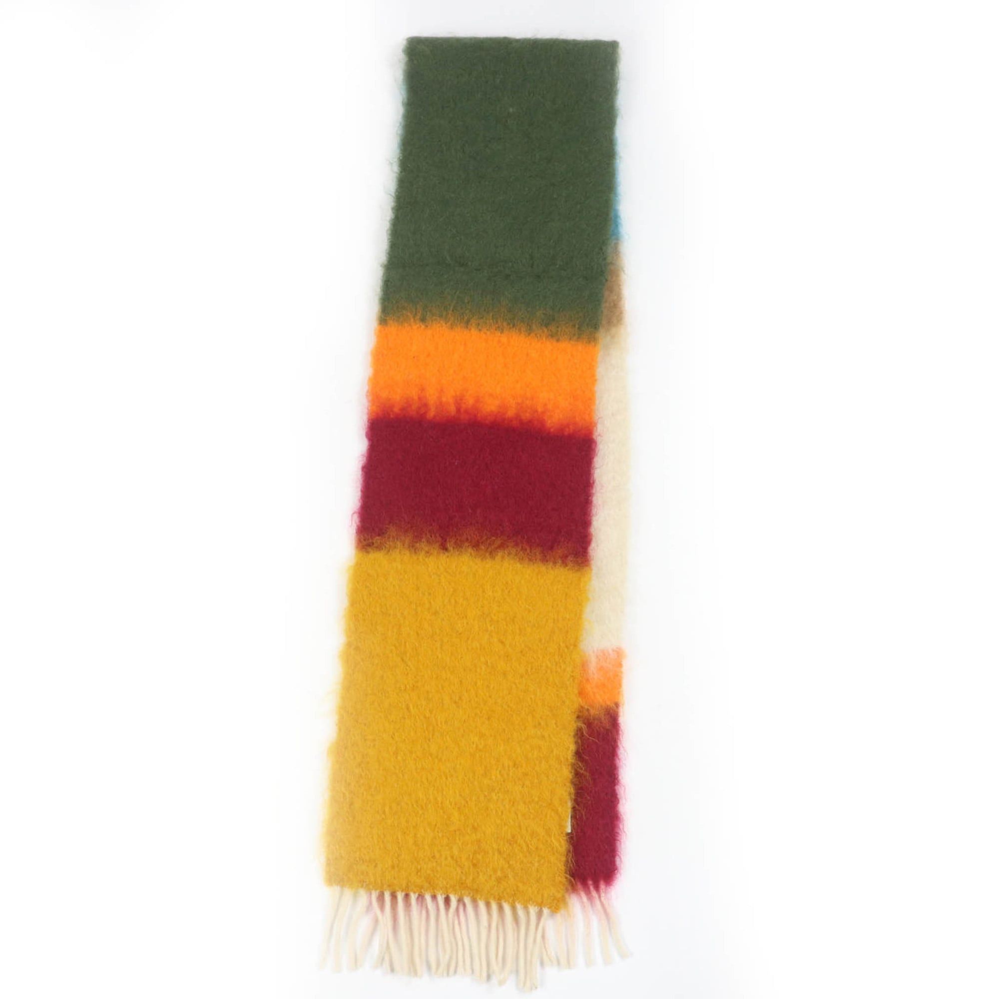 Loewe LOEWE Women's Mohair Wool Scarf with Monogram Leather Patch and Fringe, Multicolor, Made in Spain, Authentic Size ONE SIZE - 4 Thumbnail
