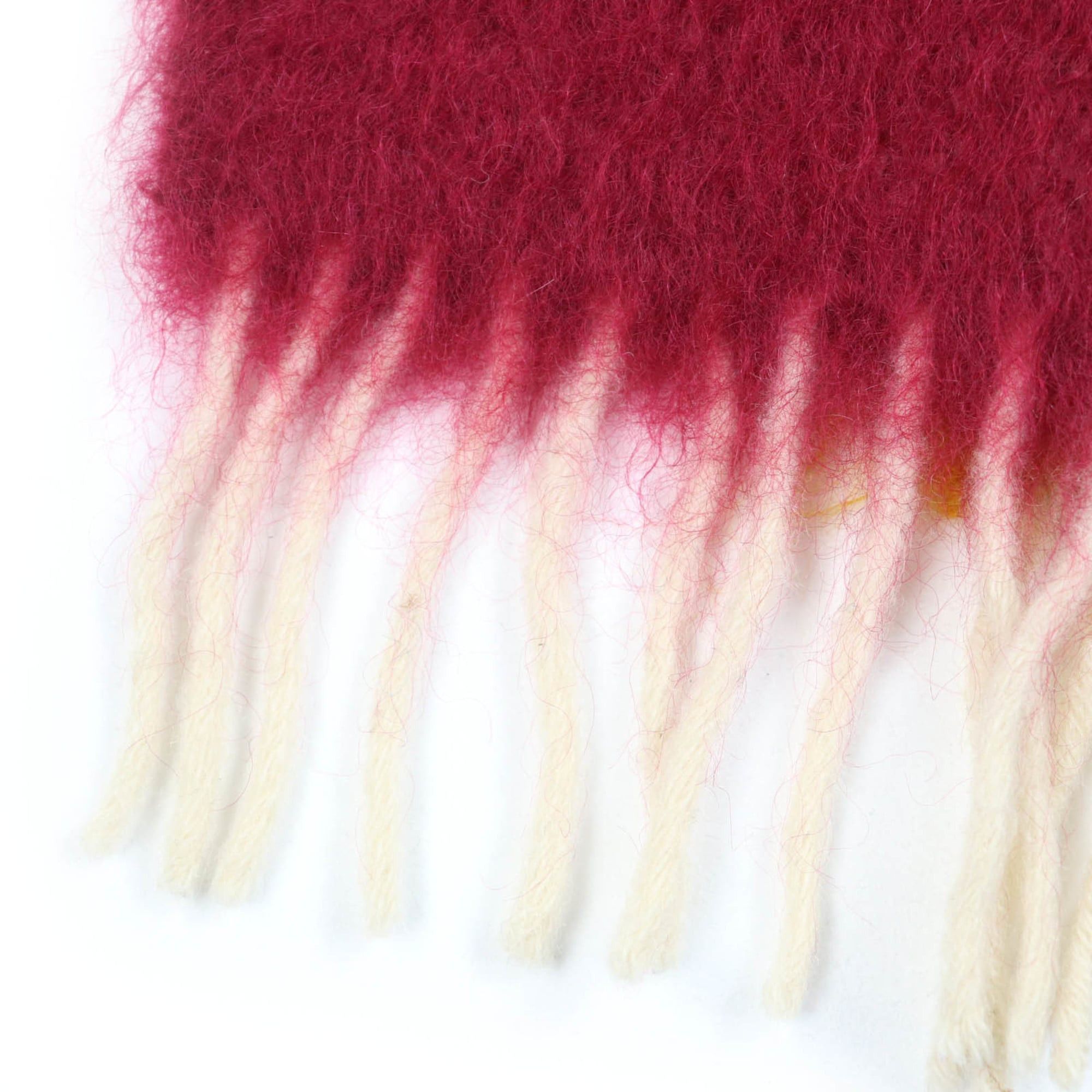 Loewe LOEWE Women's Mohair Wool Scarf with Monogram Leather Patch and Fringe, Multicolor, Made in Spain, Authentic Size ONE SIZE - 7 Thumbnail