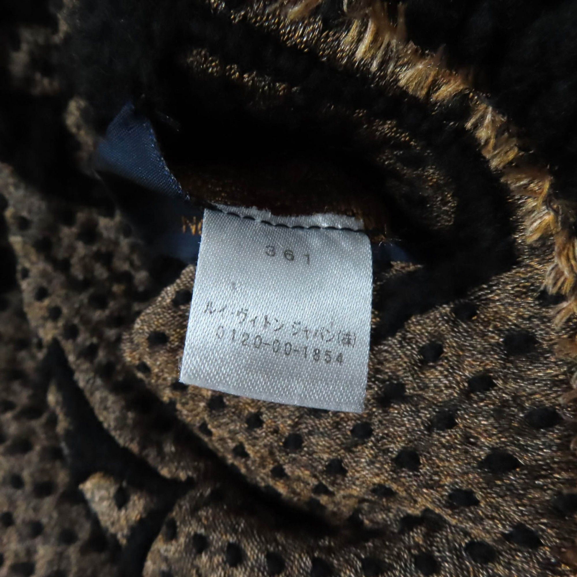 Louis Vuitton LOUIS VUITTON 2019 Louis Vuitton Echarpe Giant Monogram Jungle Wool and Silk Blend Leopard Print Knit Scarf, M75885, Black Beige, Made in Italy, Authentic, Women's Size ONE SIZE - 7 Thumbnail