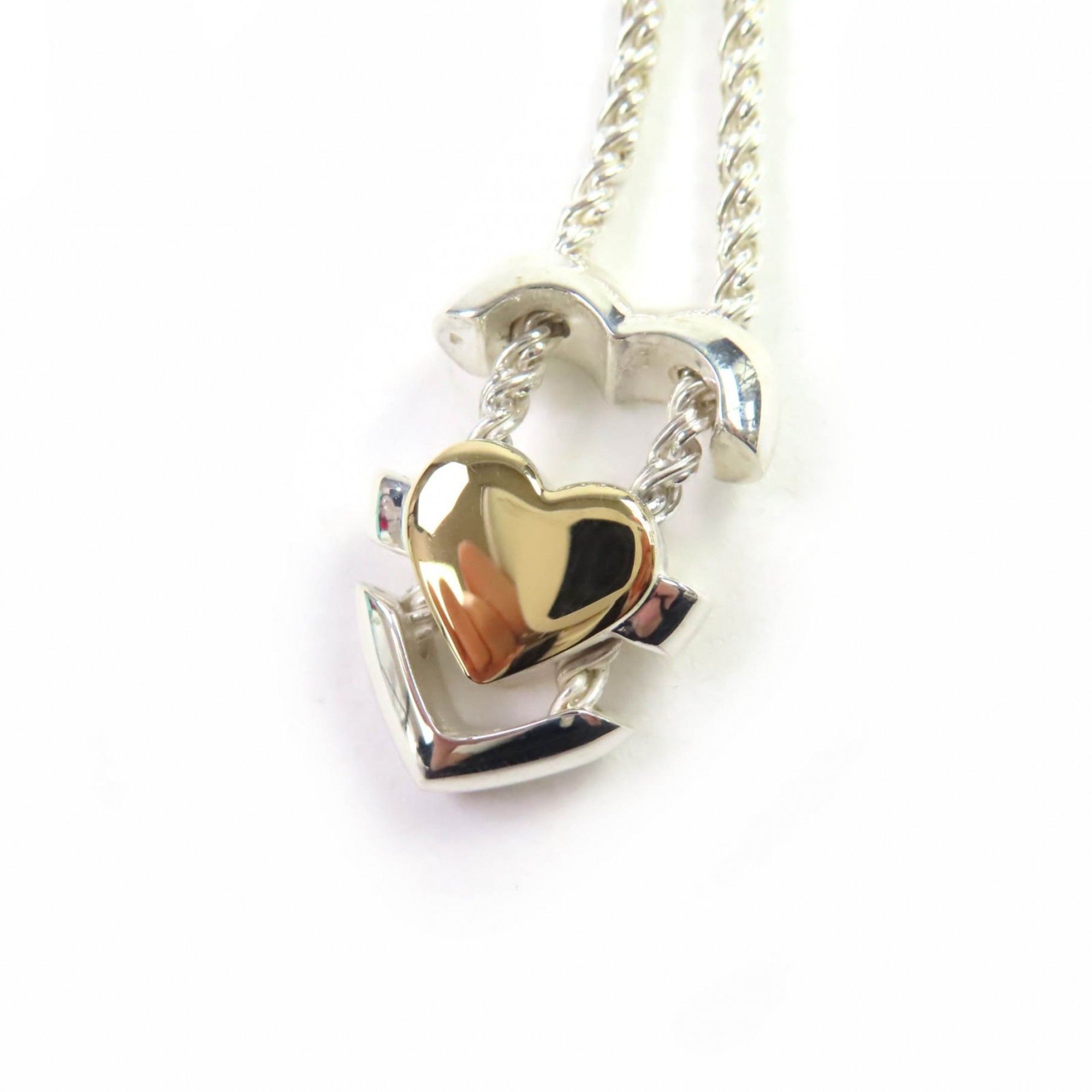 Tiffany & Co. TIFFANY & Co. 925 750 Heart Puzzle Necklace Pendant in Silver and Gold, Includes Box Dust Bag, Weight 22.9g, Women's Size ONE SIZE - 7 Thumbnail