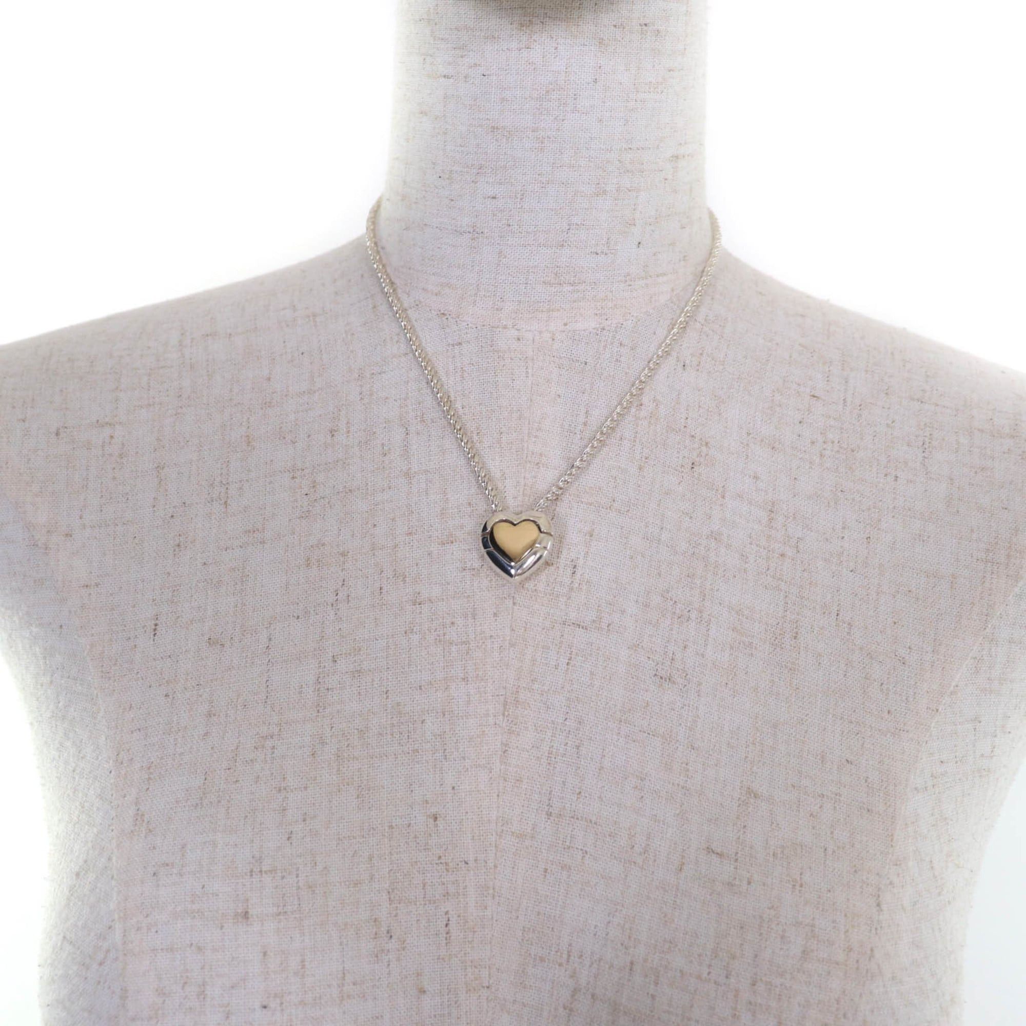 Tiffany & Co. TIFFANY & Co. 925 750 Heart Puzzle Necklace Pendant in Silver and Gold, Includes Box Dust Bag, Weight 22.9g, Women's Size ONE SIZE - 4 Thumbnail