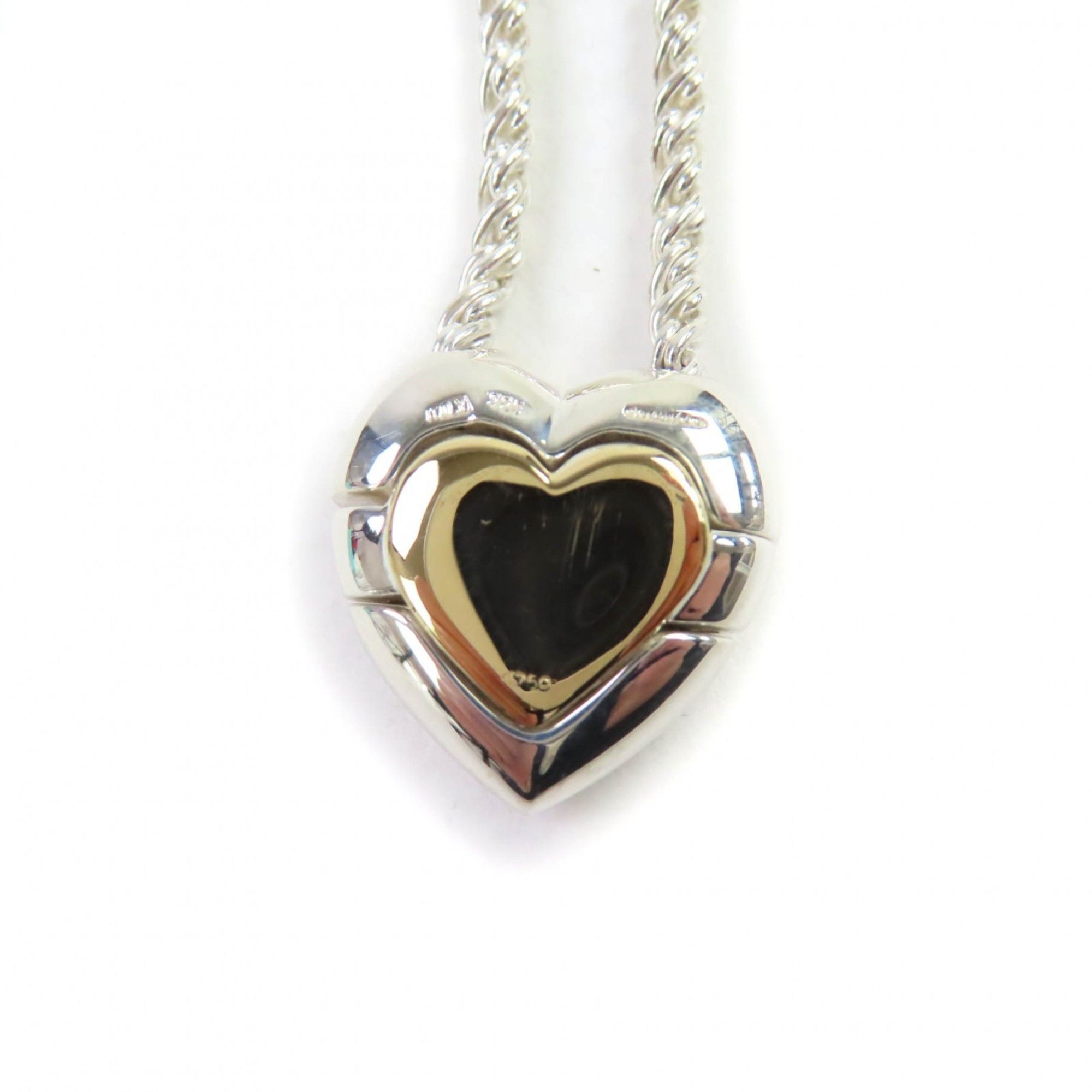 Tiffany & Co. TIFFANY & Co. 925 750 Heart Puzzle Necklace Pendant in Silver and Gold, Includes Box Dust Bag, Weight 22.9g, Women's Size ONE SIZE - 3 Thumbnail