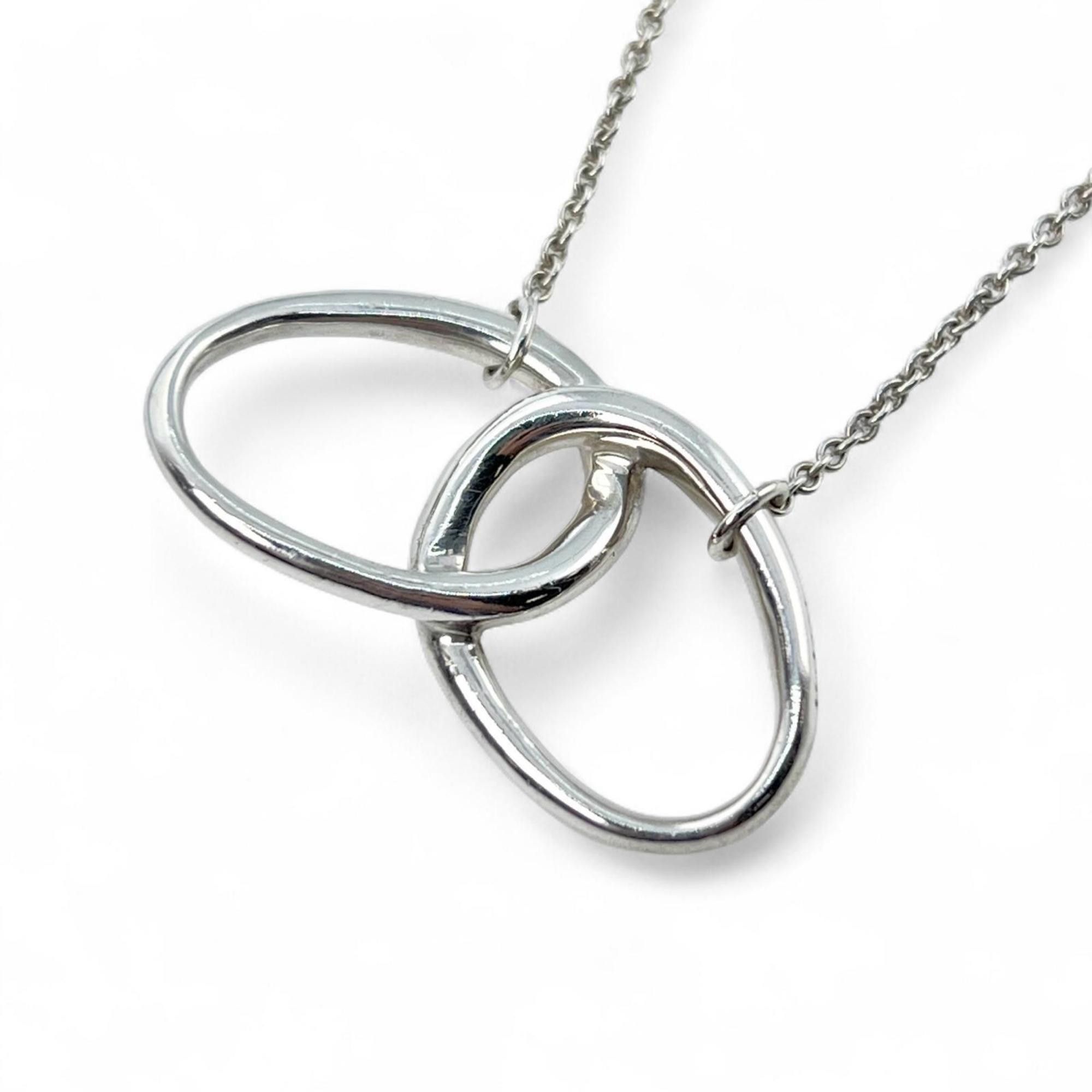 Tiffany & Co. TIFFANY & Co. Tiffany Elsa Peretti Double Loop SV925 Ring Necklace Pendant Silver Women's Size ONE SIZE - 3 Thumbnail
