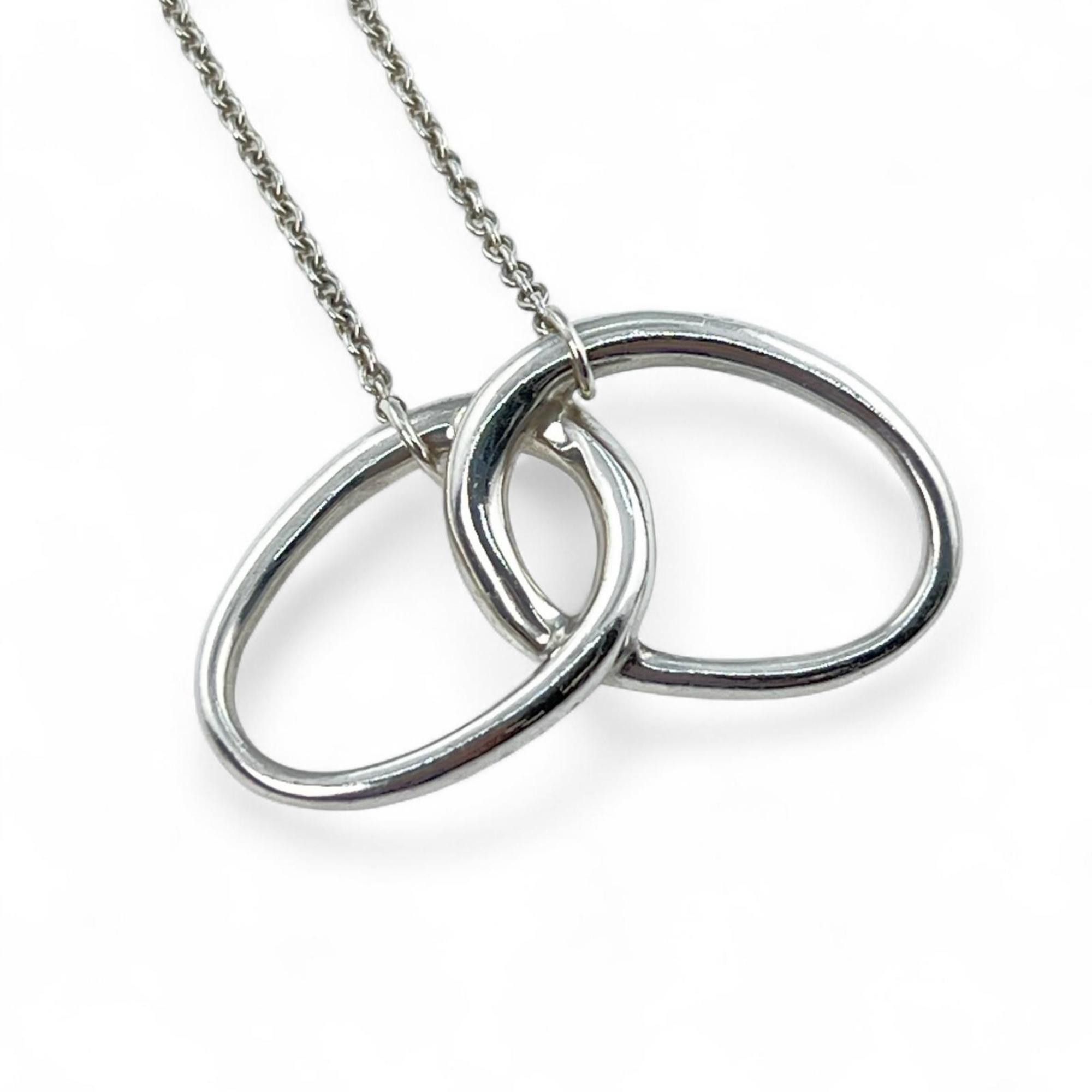 Tiffany & Co. TIFFANY & Co. Tiffany Elsa Peretti Double Loop SV925 Ring Necklace Pendant Silver Women's Size ONE SIZE - 4 Thumbnail