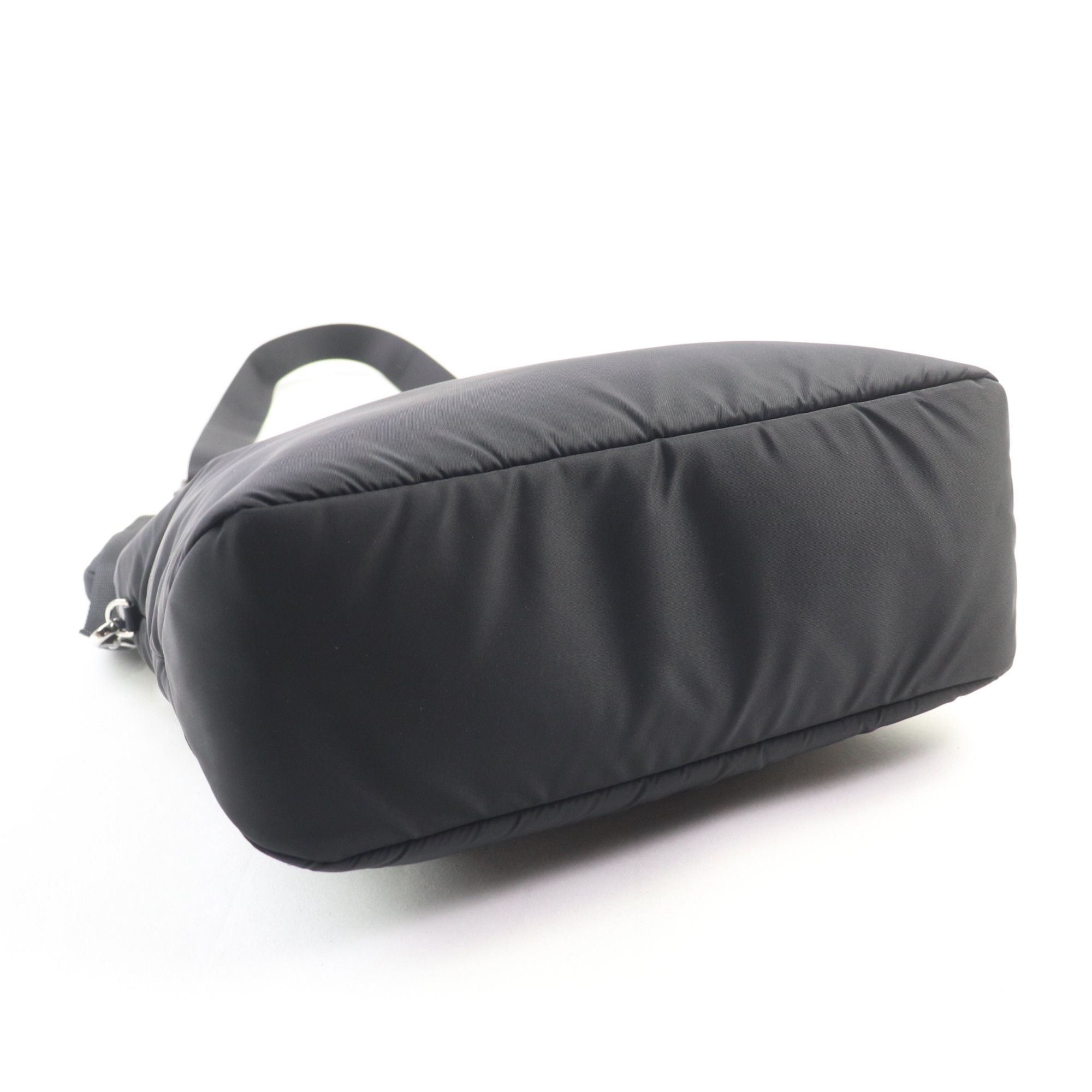 Prada PRADA 1BG867 Re-Nylon Pouch/Shoulder Bag with Triangle Logo and Leather Detailing, Black, Made in Italy, Women's Size ONE SIZE - 3 Thumbnail