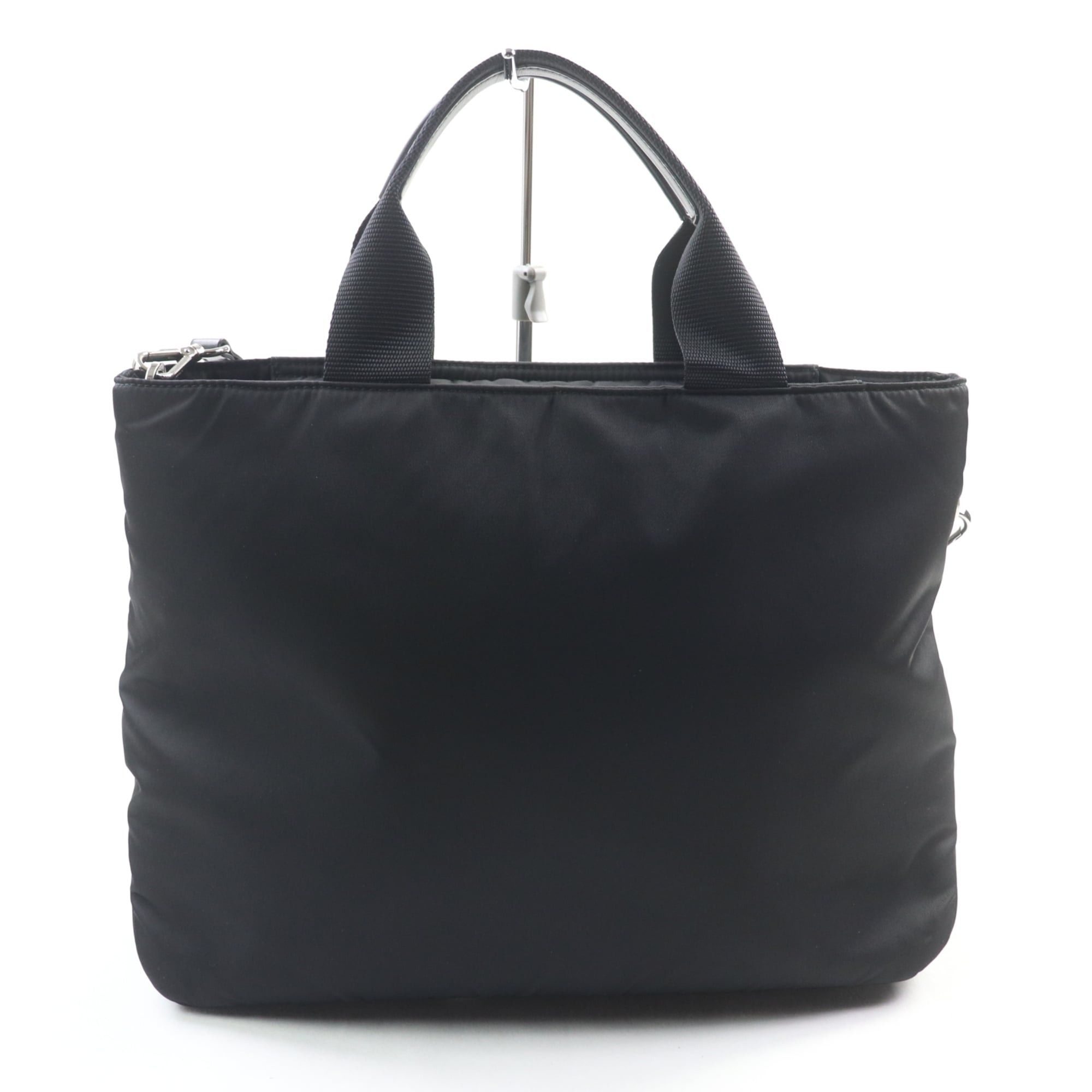 Prada PRADA 1BG867 Re-Nylon Pouch/Shoulder Bag with Triangle Logo and Leather Detailing, Black, Made in Italy, Women's Size ONE SIZE - 2 Thumbnail