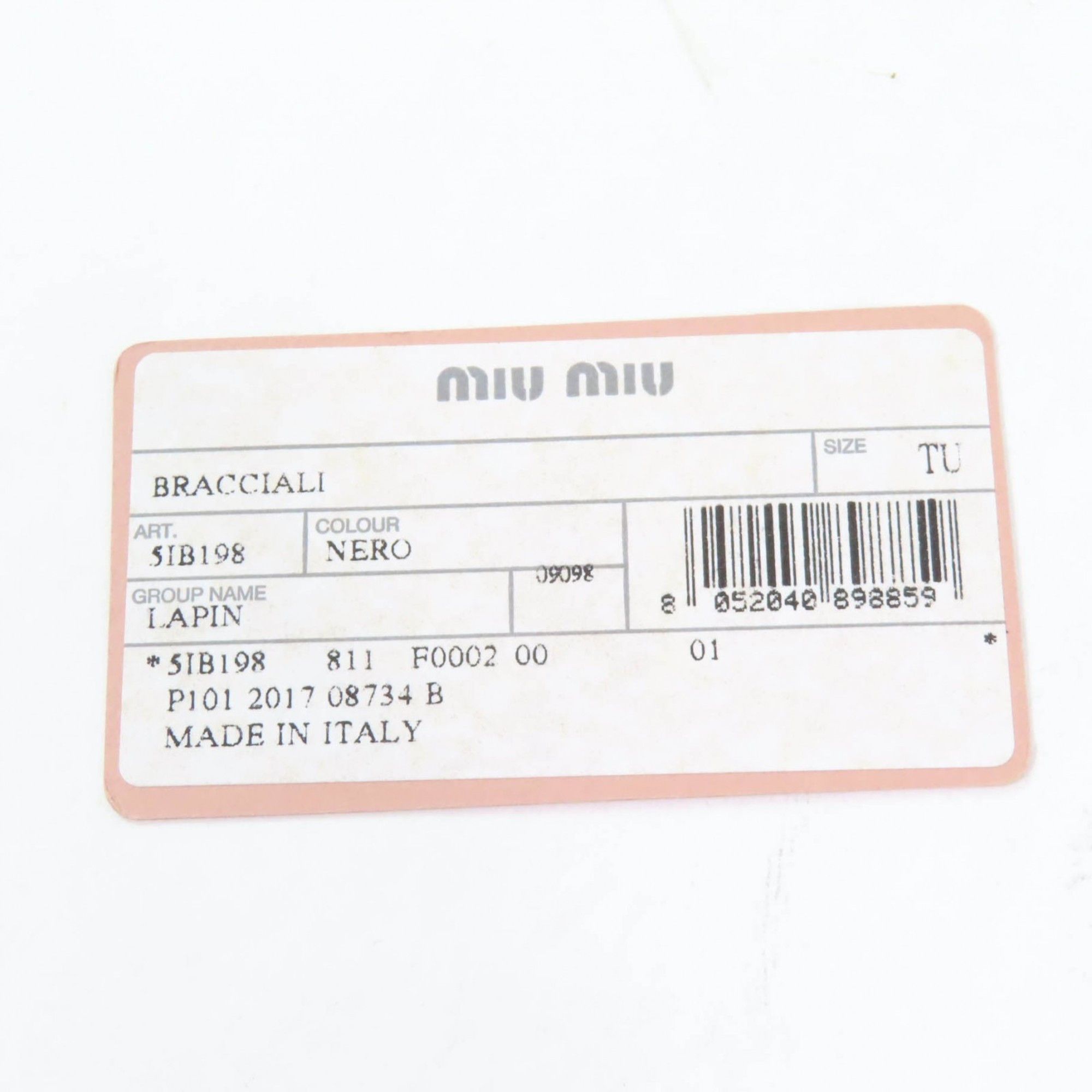 Miu Miu Miu Miu MIU 5IB198 Lapin Fur Bracelet Accessory NERO with Box, Made in Italy, Women's Size ONE SIZE - 9 Thumbnail