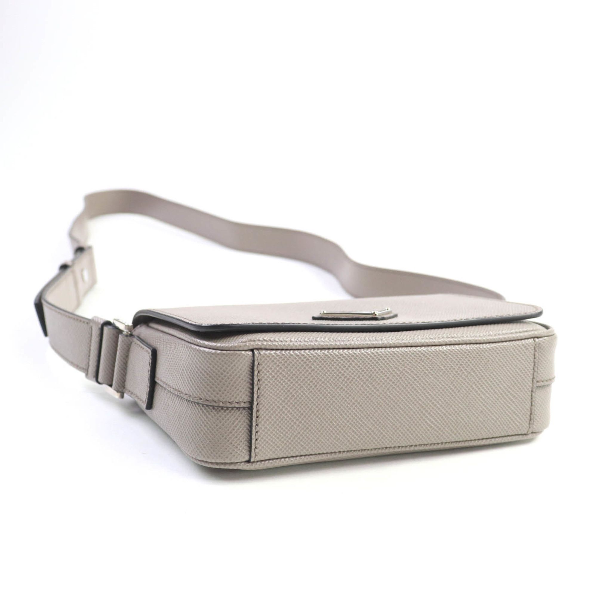 Prada PRADA 2VD065 Saffiano Leather Argilla Shoulder Bag with Triangle Logo Plate, Dust Bag, Made in Italy, Women's Size ONE SIZE - 4 Thumbnail