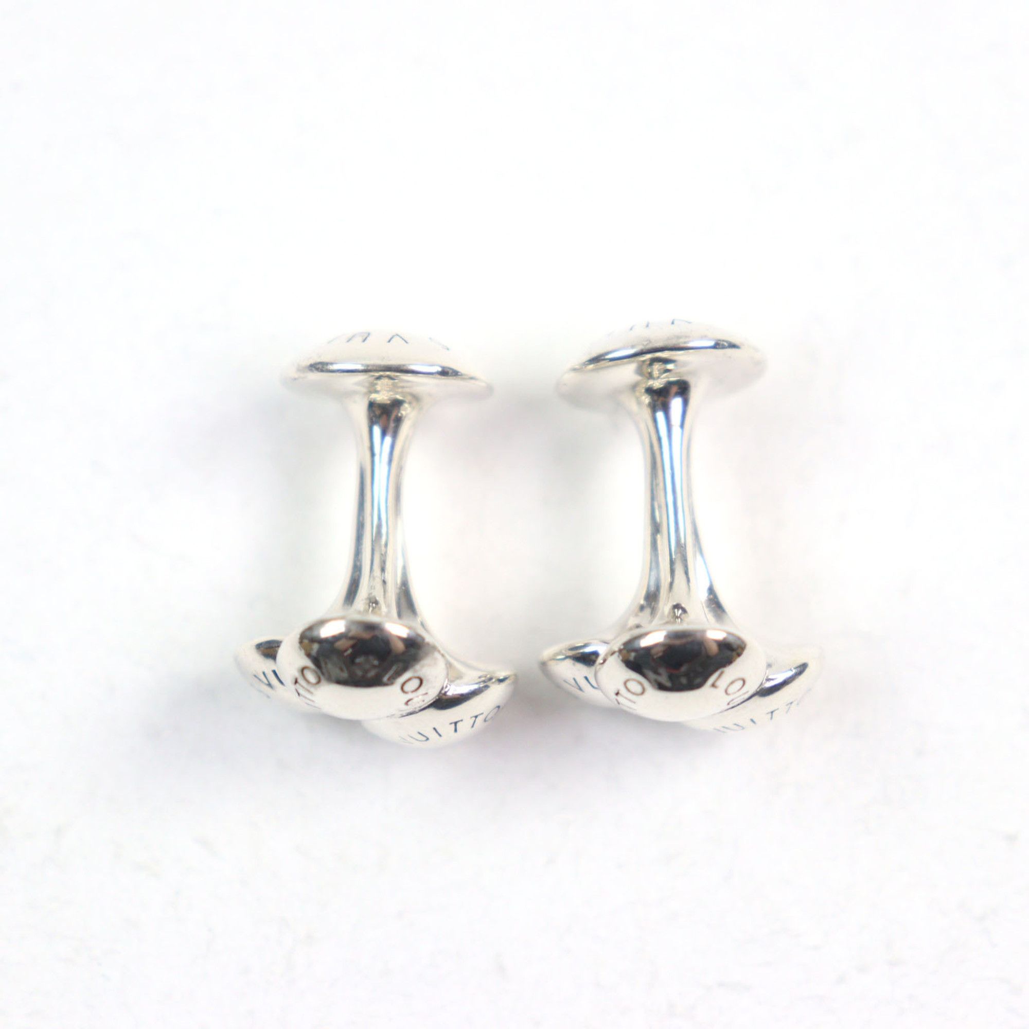 Louis Vuitton LOUIS VUITTON Bouton de Manchette Bouquet Crewe Cufflinks in SV925 with Logo Engraving, Silver Case, Weight 19.64g, Men's Size ONE SIZE - 7 Thumbnail