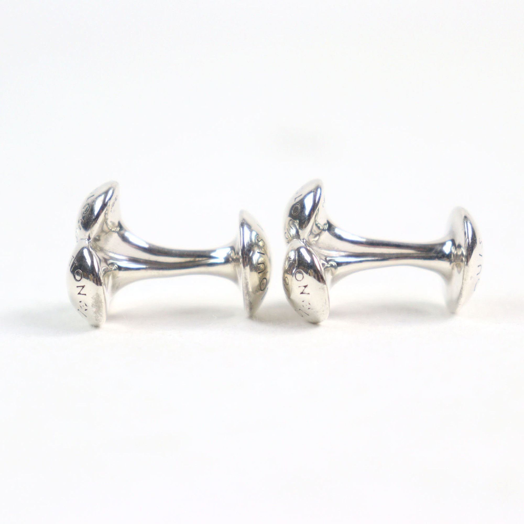 Louis Vuitton LOUIS VUITTON Bouton de Manchette Bouquet Crewe Cufflinks in SV925 with Logo Engraving, Silver Case, Weight 19.64g, Men's Size ONE SIZE - 4 Thumbnail