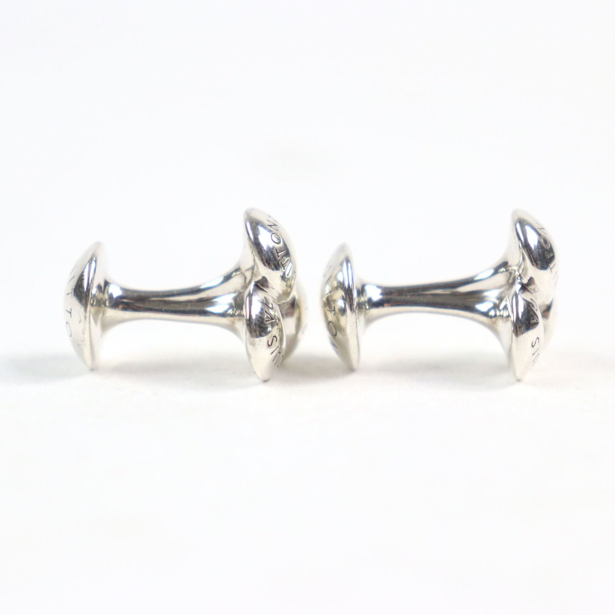 Louis Vuitton LOUIS VUITTON Bouton de Manchette Bouquet Crewe Cufflinks in SV925 with Logo Engraving, Silver Case, Weight 19.64g, Men's Size ONE SIZE - 6 Thumbnail