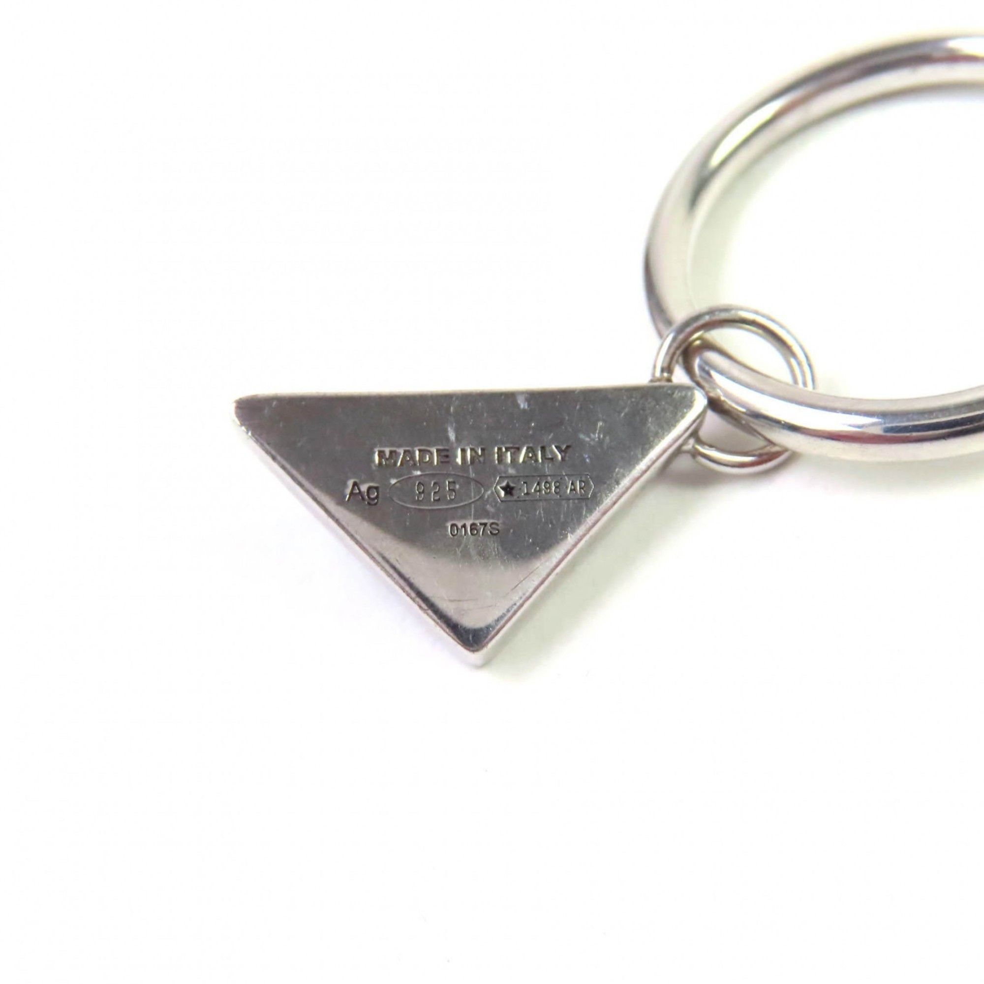 Prada PRADA 2JO750 Symbol Pendant and Earrings, Set of 2, AG925, Triangle Logo, Black Silver, Made in Italy, Weight 4.7g, Women's Size ONE SIZE - 6 Thumbnail