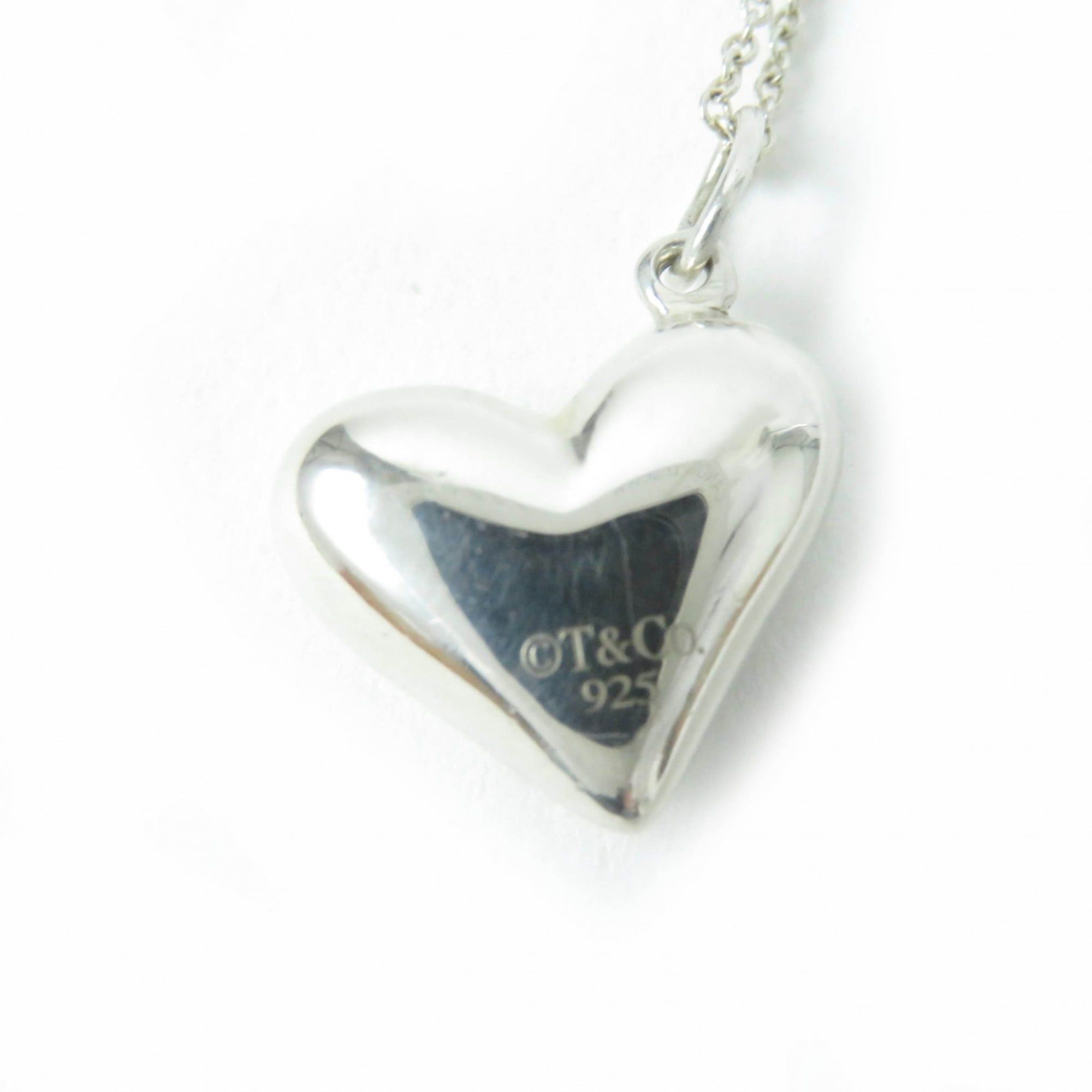 Tiffany & Co. TIFFANY & Co. Vintage Dots Heart Necklace, Rare, Old Tiffany, SV925, 5 Pink Sapphires, Silver, Pink, Weight 3.8g, Women's Size ONE SIZE - 6 Thumbnail