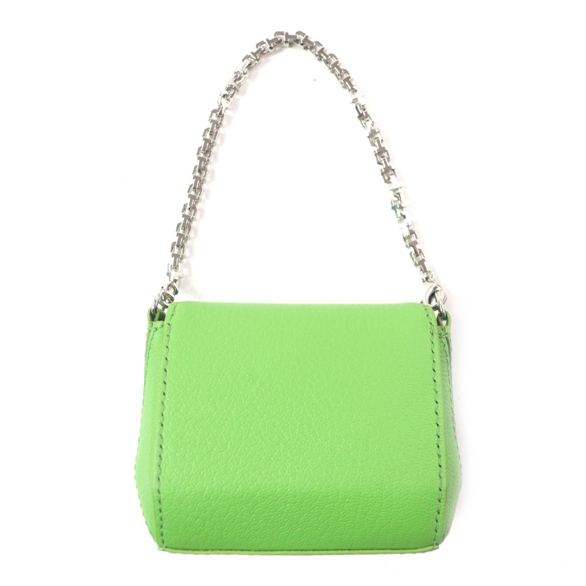 Tiffany & Co. TIFFANY & Co. Tiffany T Nano Bag with Peridot Logo Print Chain Charm, Green Leather Silver Hardware, Box and Dust Bag, Made in Italy, Men's Size ONE SIZE - 3 Thumbnail