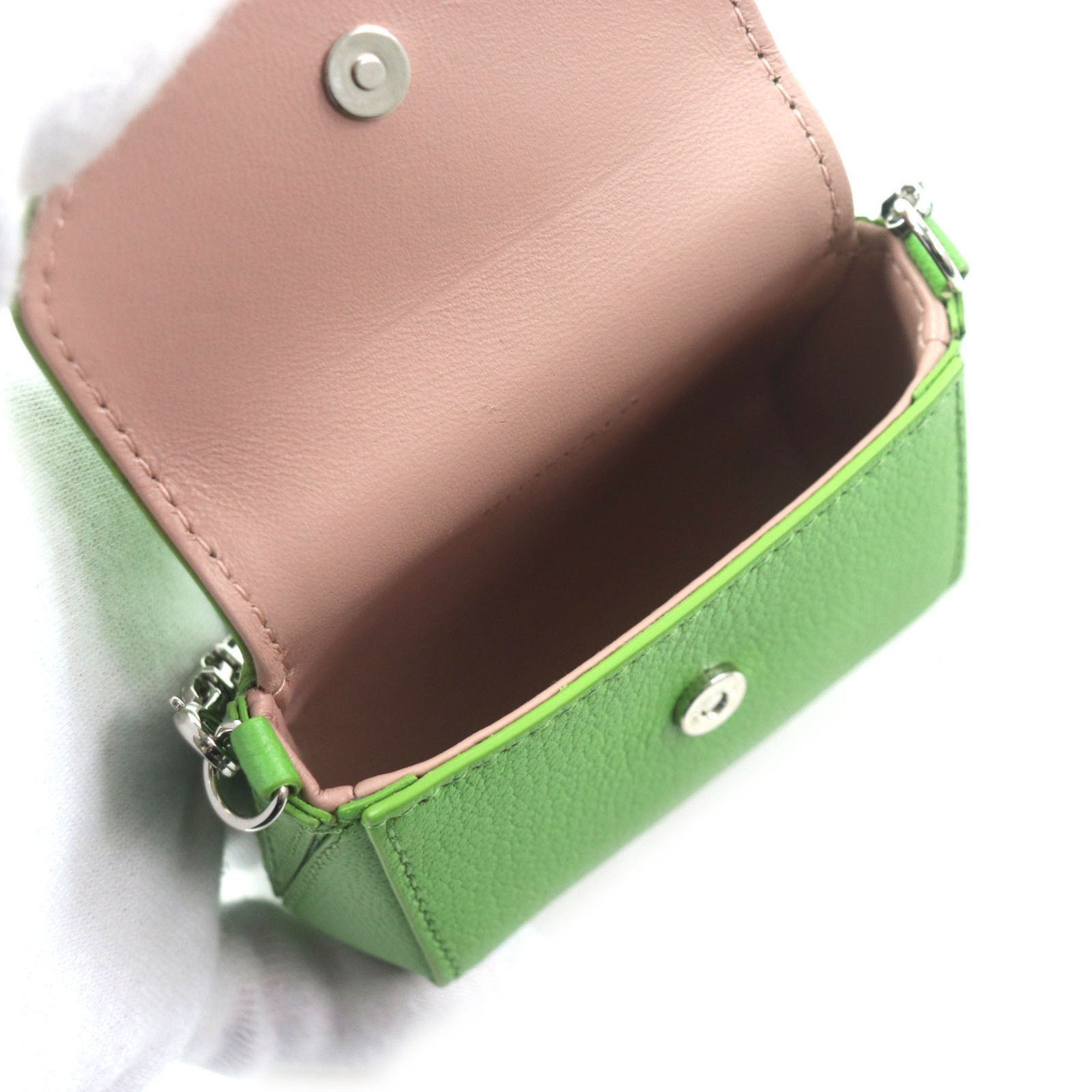 Tiffany & Co. TIFFANY & Co. Tiffany T Nano Bag with Peridot Logo Print Chain Charm, Green Leather Silver Hardware, Box and Dust Bag, Made in Italy, Men's Size ONE SIZE - 7 Thumbnail