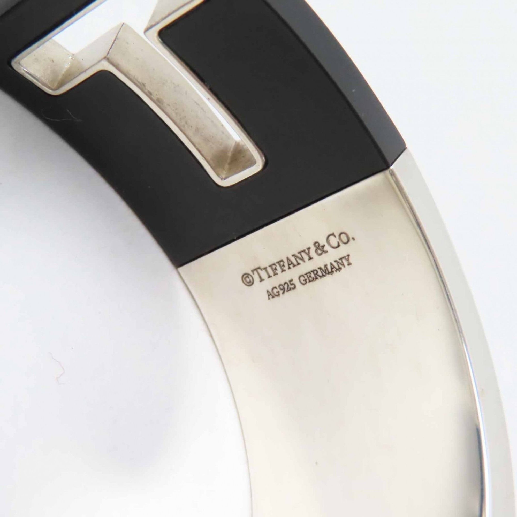 Tiffany & Co. TIFFANY & Co. Tiffany T Cut Out Bangle/Bracelet in AG925 Silver and Black for Women Size ONE SIZE - 7 Thumbnail