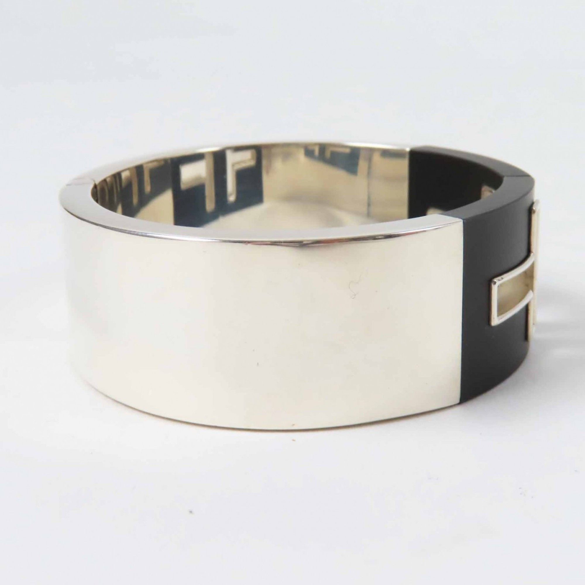 Tiffany & Co. TIFFANY & Co. Tiffany T Cut Out Bangle/Bracelet in AG925 Silver and Black for Women Size ONE SIZE - 4 Thumbnail