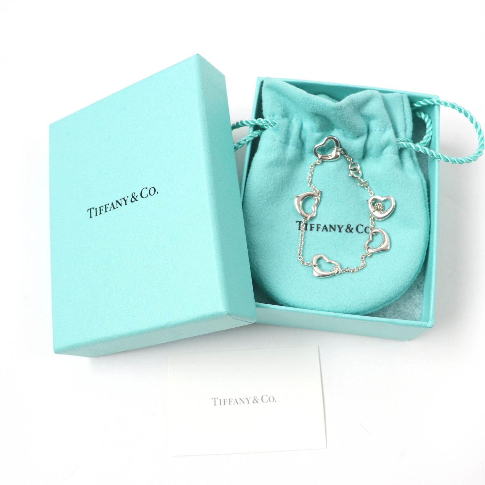 Tiffany & Co. TIFFANY & Co. Tiffany Open Heart 5-Piece Bracelet, SV925 Silver, with Box and Dust Bag, Weight 4.4g, Women's Size ONE SIZE - 2 Thumbnail