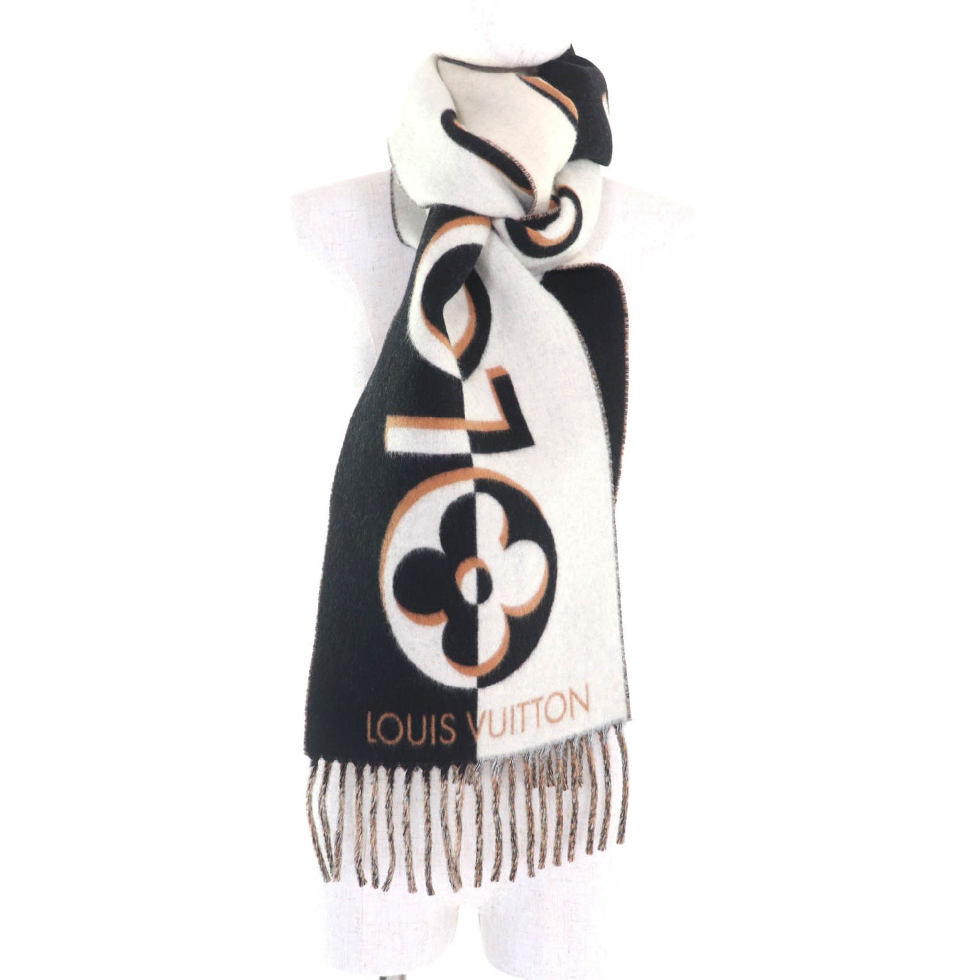 Louis Vuitton LOUIS VUITTON 2024 Louis Vuitton M90806 Duo Infinity Scarf, Cashmere Blend, Noir, Current Edition, Fringed, 205cm x 26cm, Box Included, Authentic, Made in Italy, Women's Size ONE SIZE - 4 Thumbnail