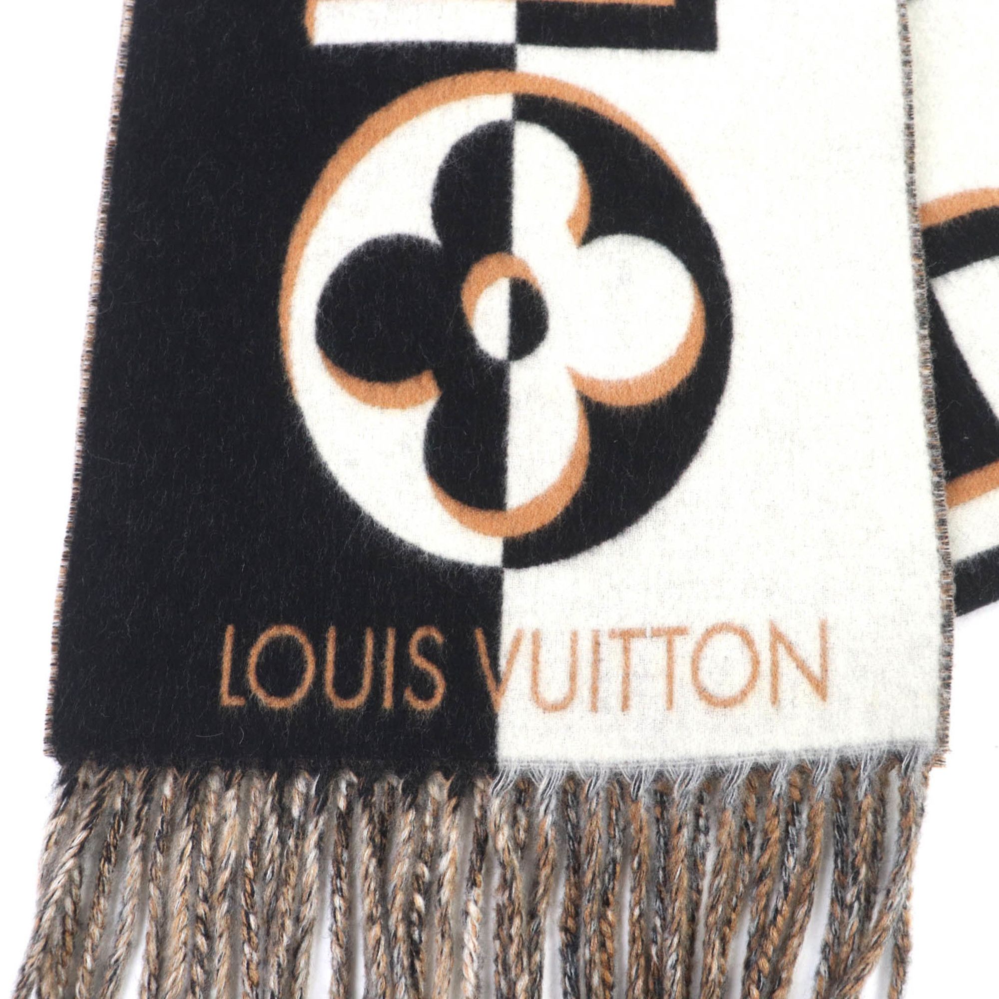 Louis Vuitton LOUIS VUITTON 2024 Louis Vuitton M90806 Duo Infinity Scarf, Cashmere Blend, Noir, Current Edition, Fringed, 205cm x 26cm, Box Included, Authentic, Made in Italy, Women's Size ONE SIZE - 6 Thumbnail