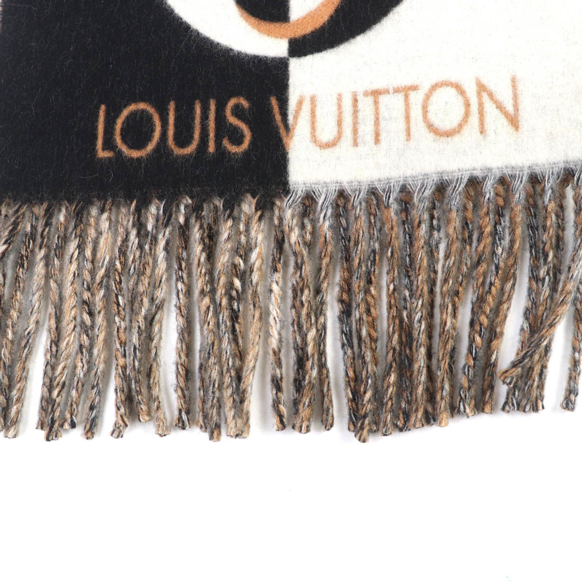 Louis Vuitton LOUIS VUITTON 2024 Louis Vuitton M90806 Duo Infinity Scarf, Cashmere Blend, Noir, Current Edition, Fringed, 205cm x 26cm, Box Included, Authentic, Made in Italy, Women's Size ONE SIZE - 5 Thumbnail