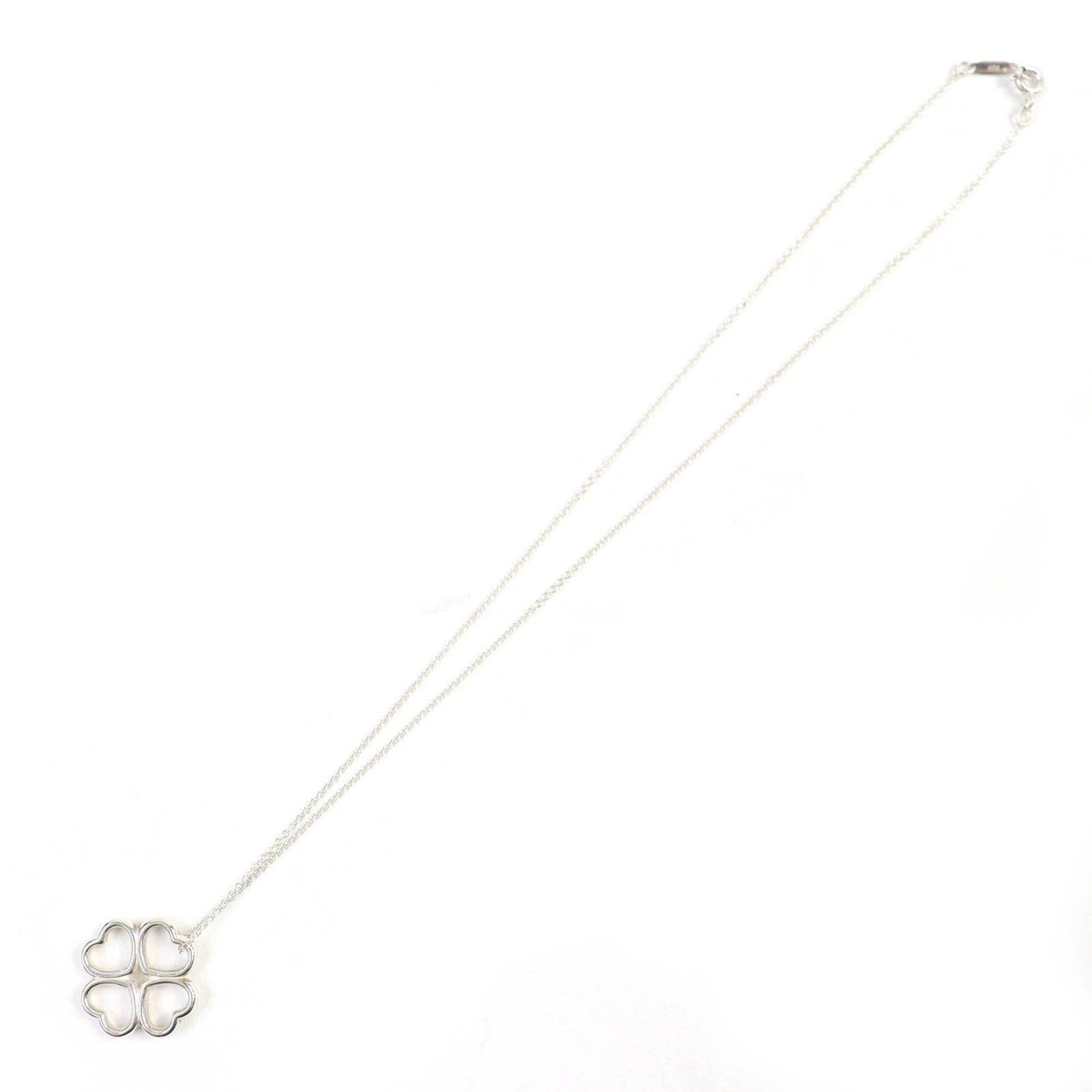 Tiffany & Co. TIFFANY & Co. Tiffany Loving Heart Clover Necklace, SV925, Four-Leaf Pendant, Silver, Weight 4.4g, Women's Size ONE SIZE - 4 Thumbnail
