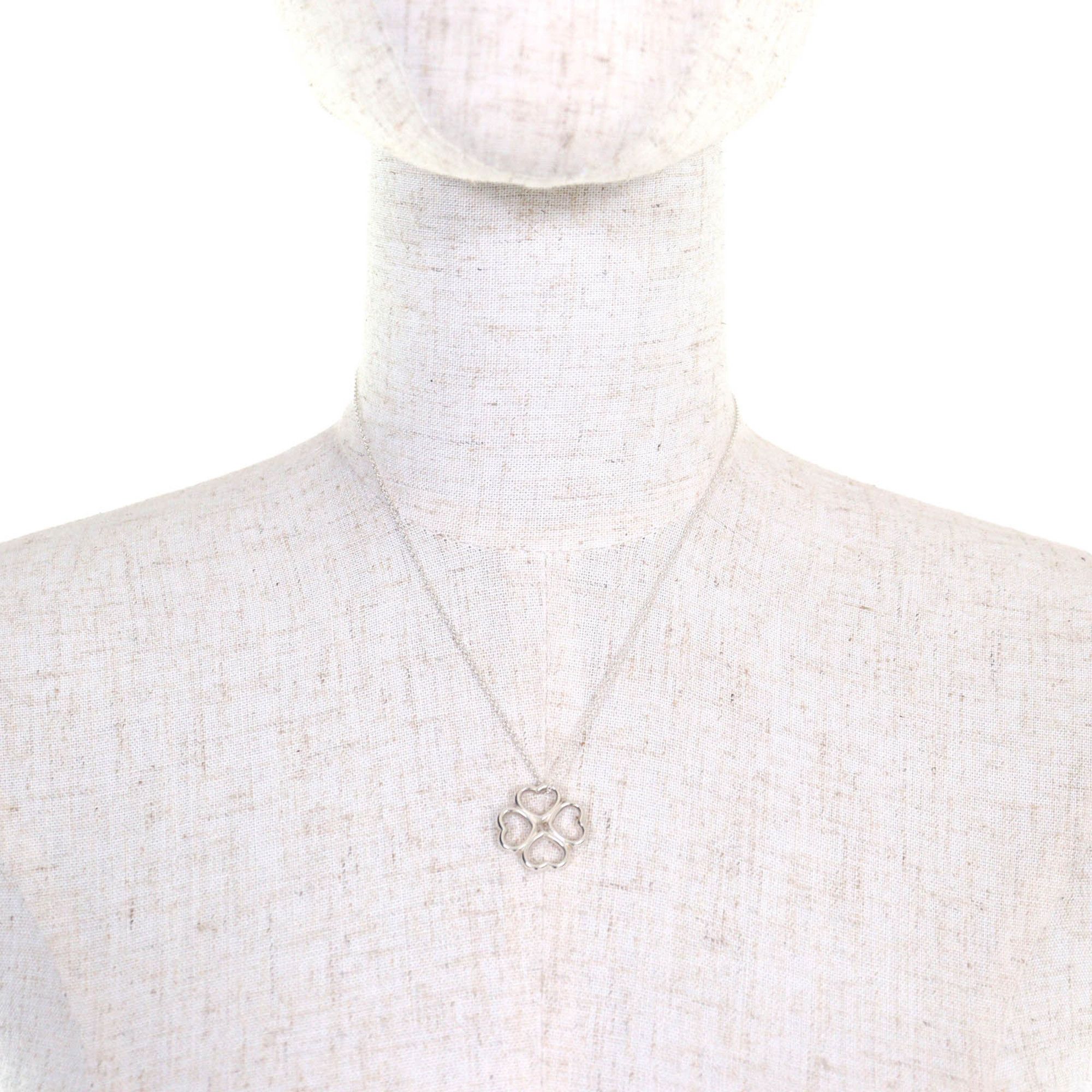 Tiffany & Co. TIFFANY & Co. Tiffany Loving Heart Clover Necklace, SV925, Four-Leaf Pendant, Silver, Weight 4.4g, Women's Size ONE SIZE - 3 Thumbnail