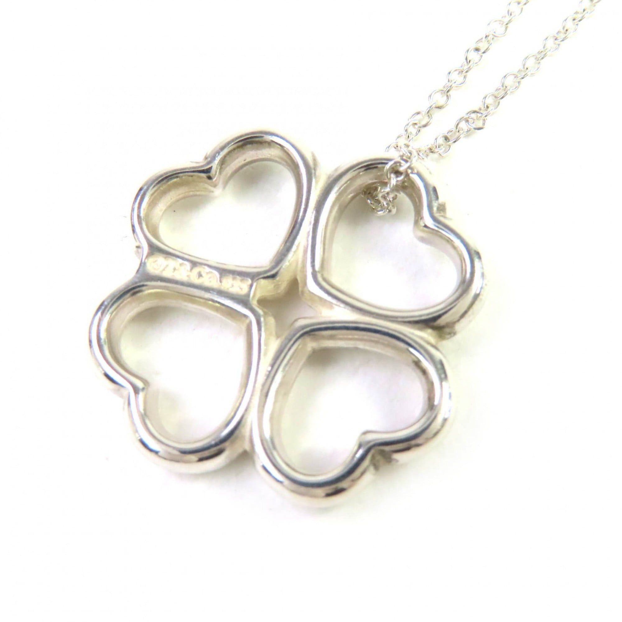 Tiffany & Co. TIFFANY & Co. Tiffany Loving Heart Clover Necklace, SV925, Four-Leaf Pendant, Silver, Weight 4.4g, Women's Size ONE SIZE - 2 Thumbnail