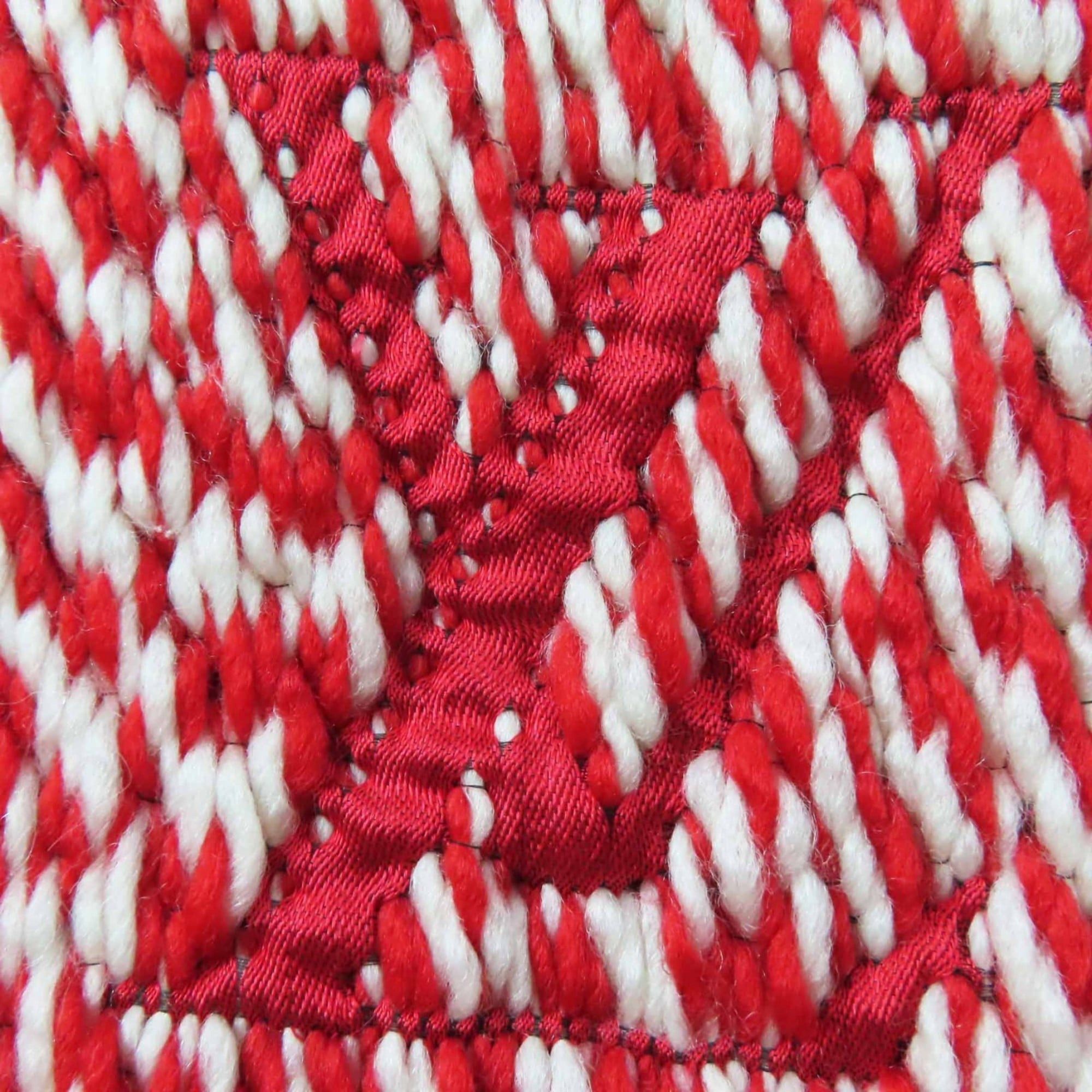 Louis Vuitton LOUIS VUITTON M70424 Echarpe Logomania Mix Wool and Silk Knit Scarf with Fringe, Red White, Made in Italy, Authentic, Women's Size ONE SIZE - 6 Thumbnail