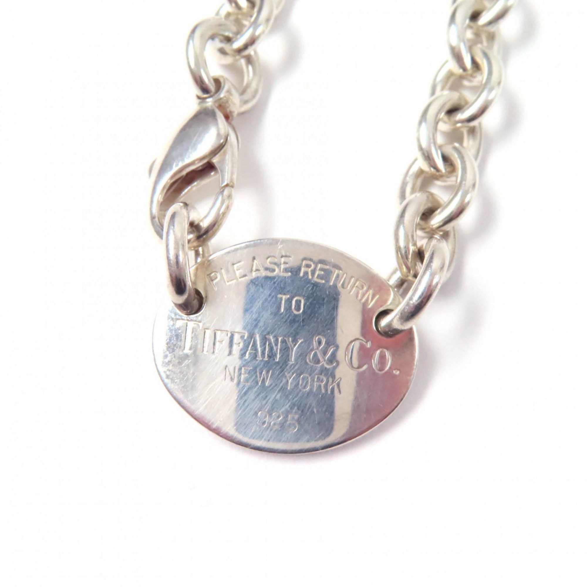 Tiffany & Co. TIFFANY & Co. Tiffany Oval Tag Necklace Choker Accessory, SV925 Silver, Weight 50.6g, Women's Size ONE SIZE - 6 Thumbnail