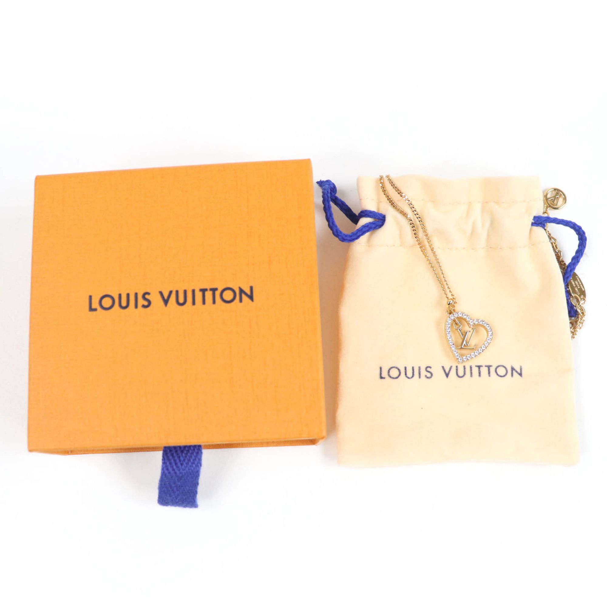 Louis Vuitton LOUIS VUITTON 2024 M02389 My LV Heart Rhinestone Gold Necklace with Box and Dust Bag, Made in Italy, Women's Size ONE SIZE - 2 Thumbnail