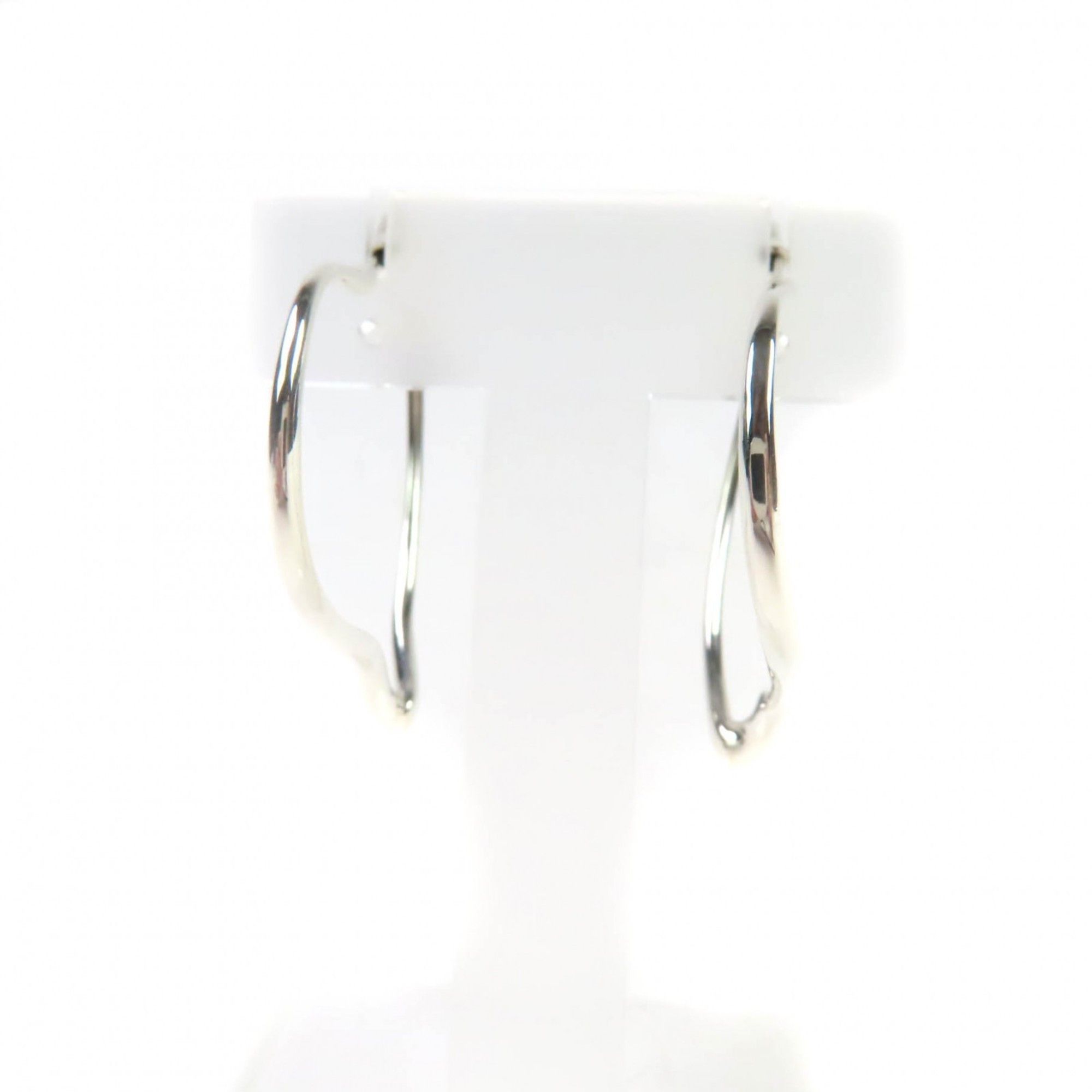 Tiffany & Co. TIFFANY & Co. Tiffany Elsa Peretti Open Heart Hoop Earrings, 925 Sterling Silver, 9.2g, Women's Size ONE SIZE - 2 Thumbnail