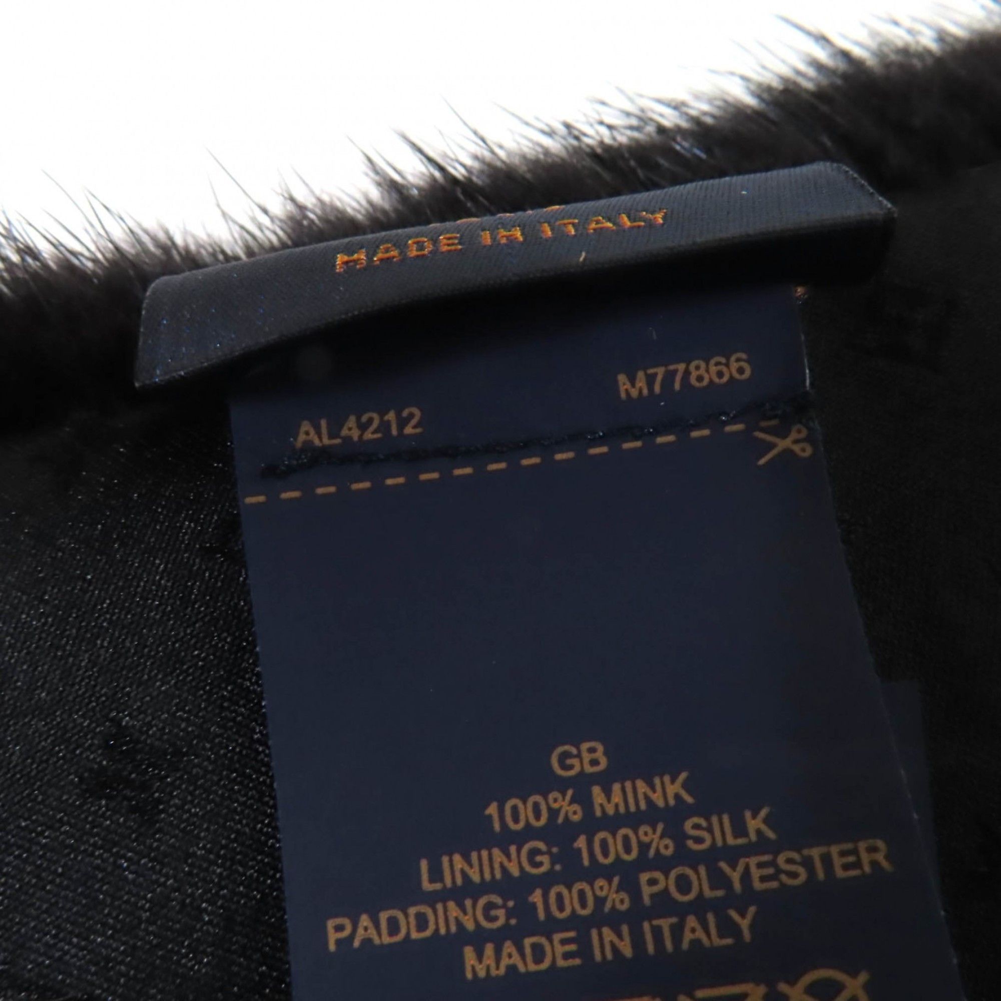 Louis Vuitton LOUIS VUITTON M77866 Echarpe Gaugram LV Logo Mink Fur Scarf/Tippet Shawl in Black and White with Box, Made Italy, Authentic, Women's Size ONE SIZE - 8 Thumbnail